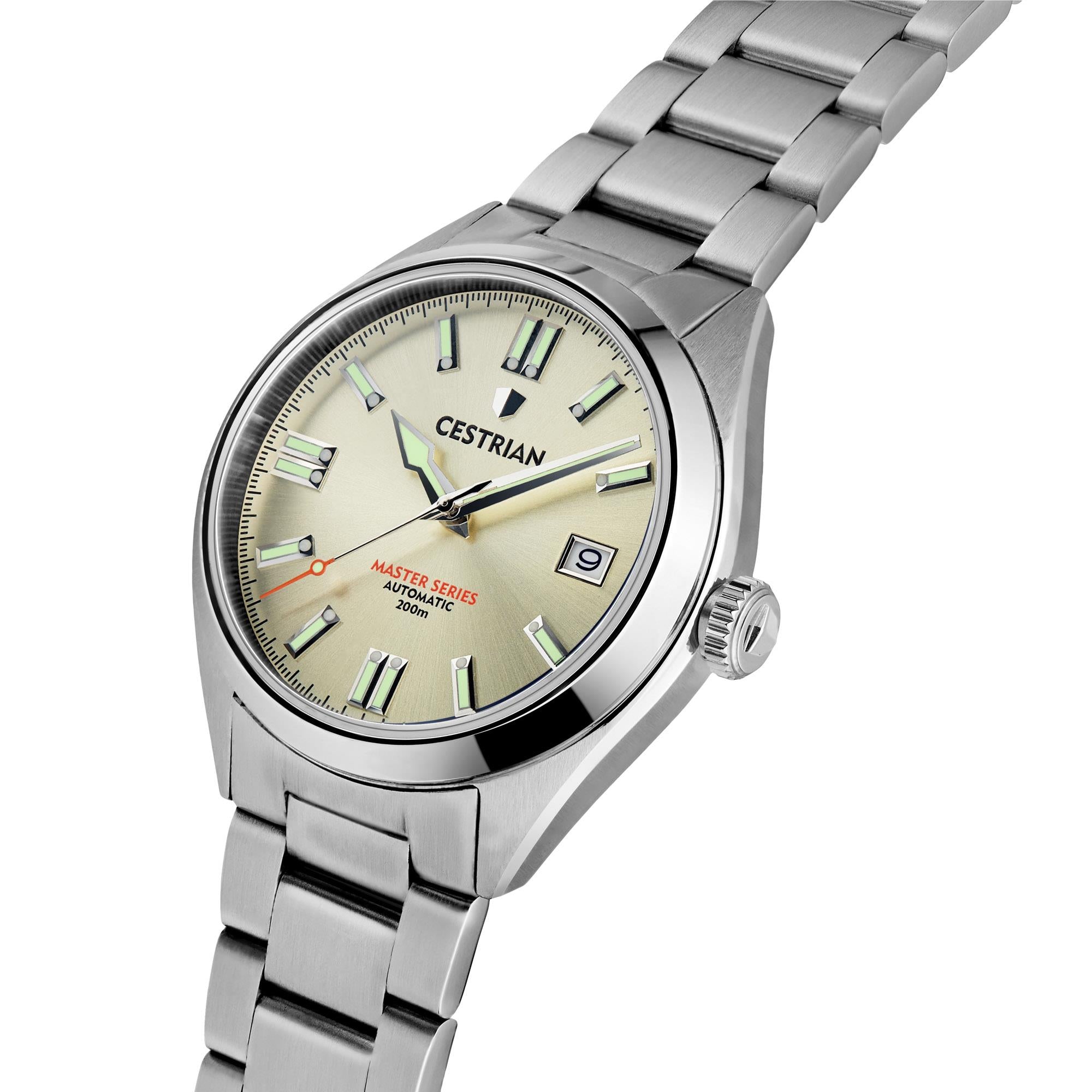 Cestrian Master Series V2 Champagne Dial Steel Bracelet Automatic Men's Watch CM511B0660