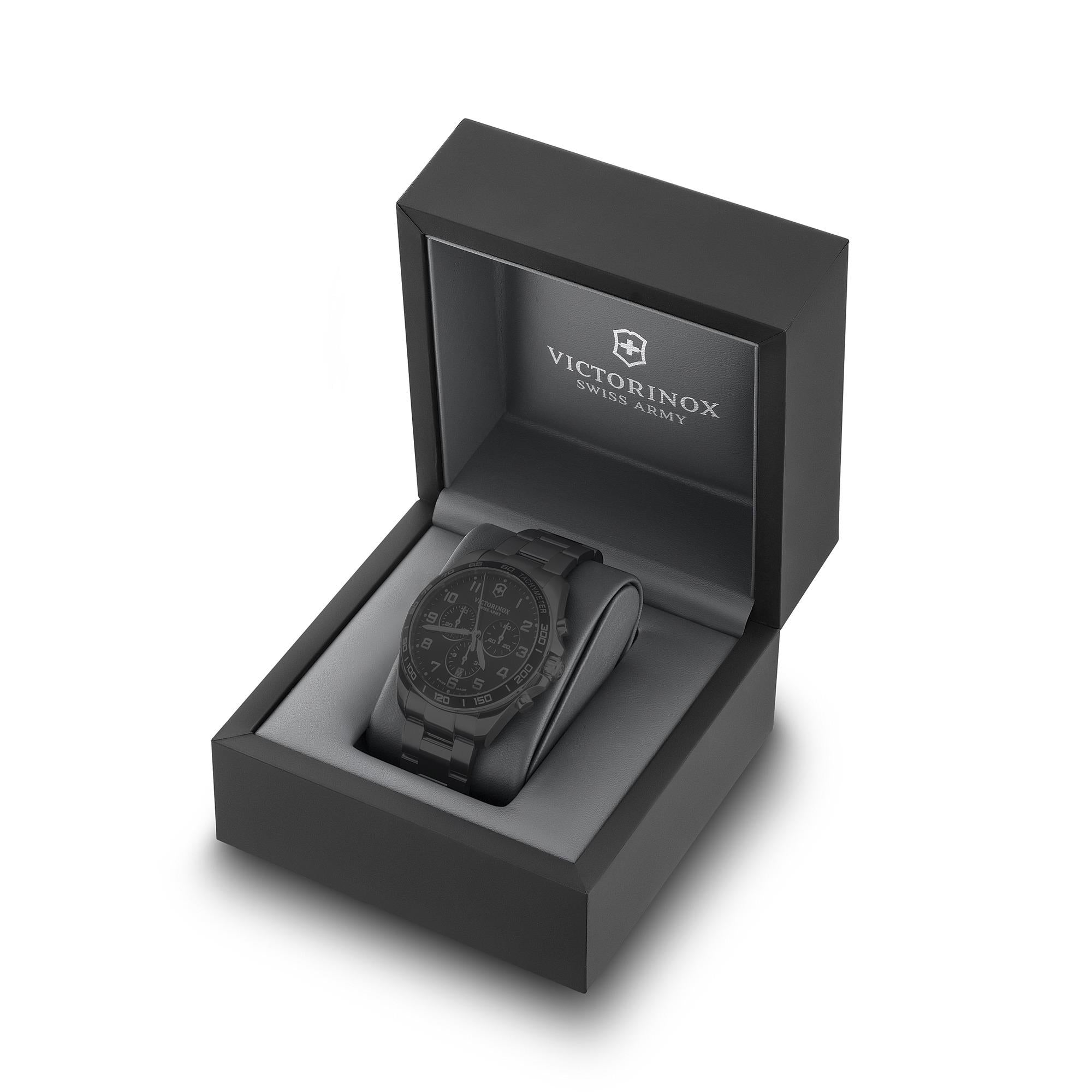 Victorinox FieldForce Classic Chrono Black Dial Stainless Steel Bracelet Men's Watch 241899