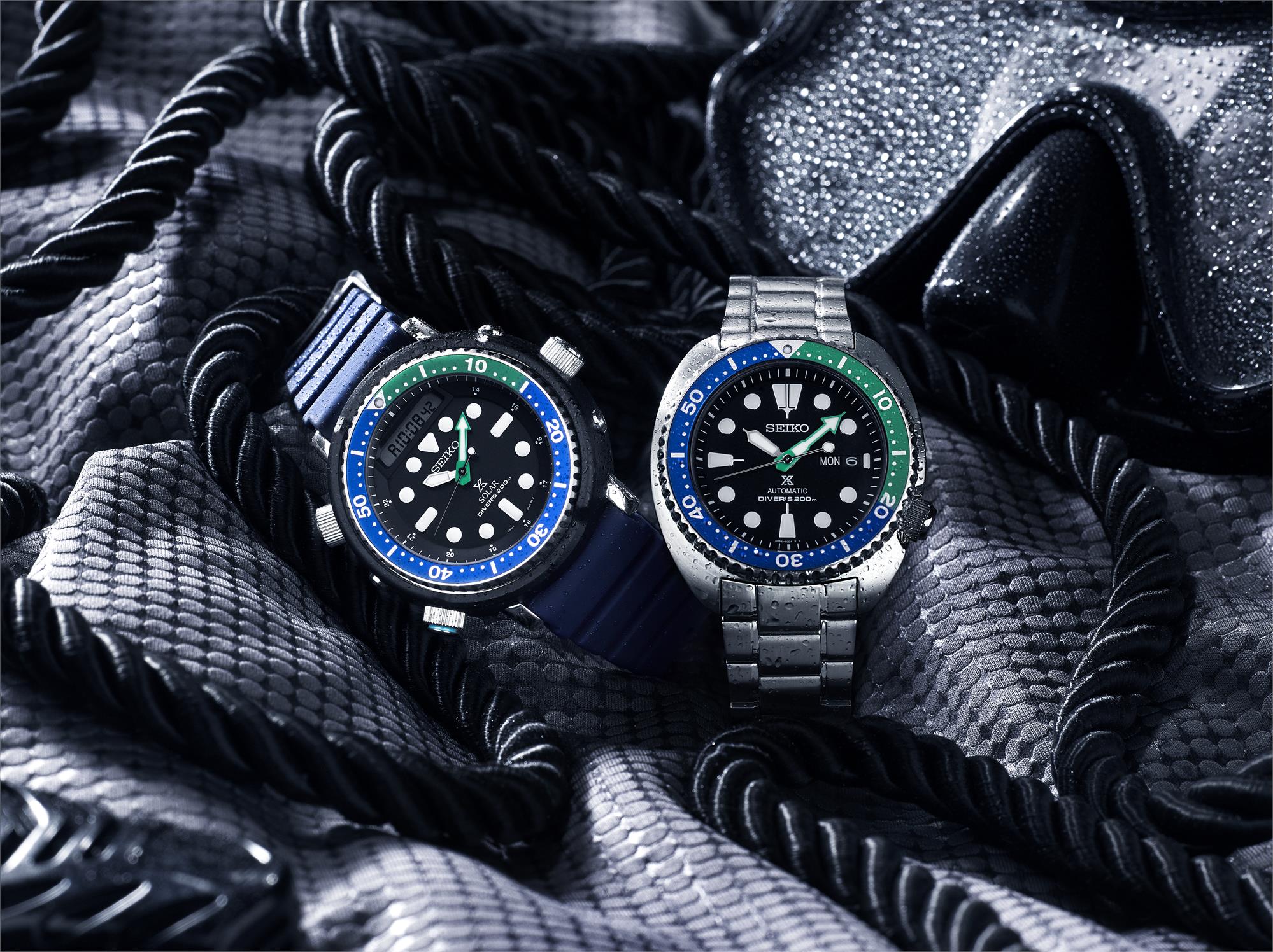Seiko Prospex Tuna Tropical Lagoon Black Dial Blue Silicone Strap Men's Watch SNJ039P1