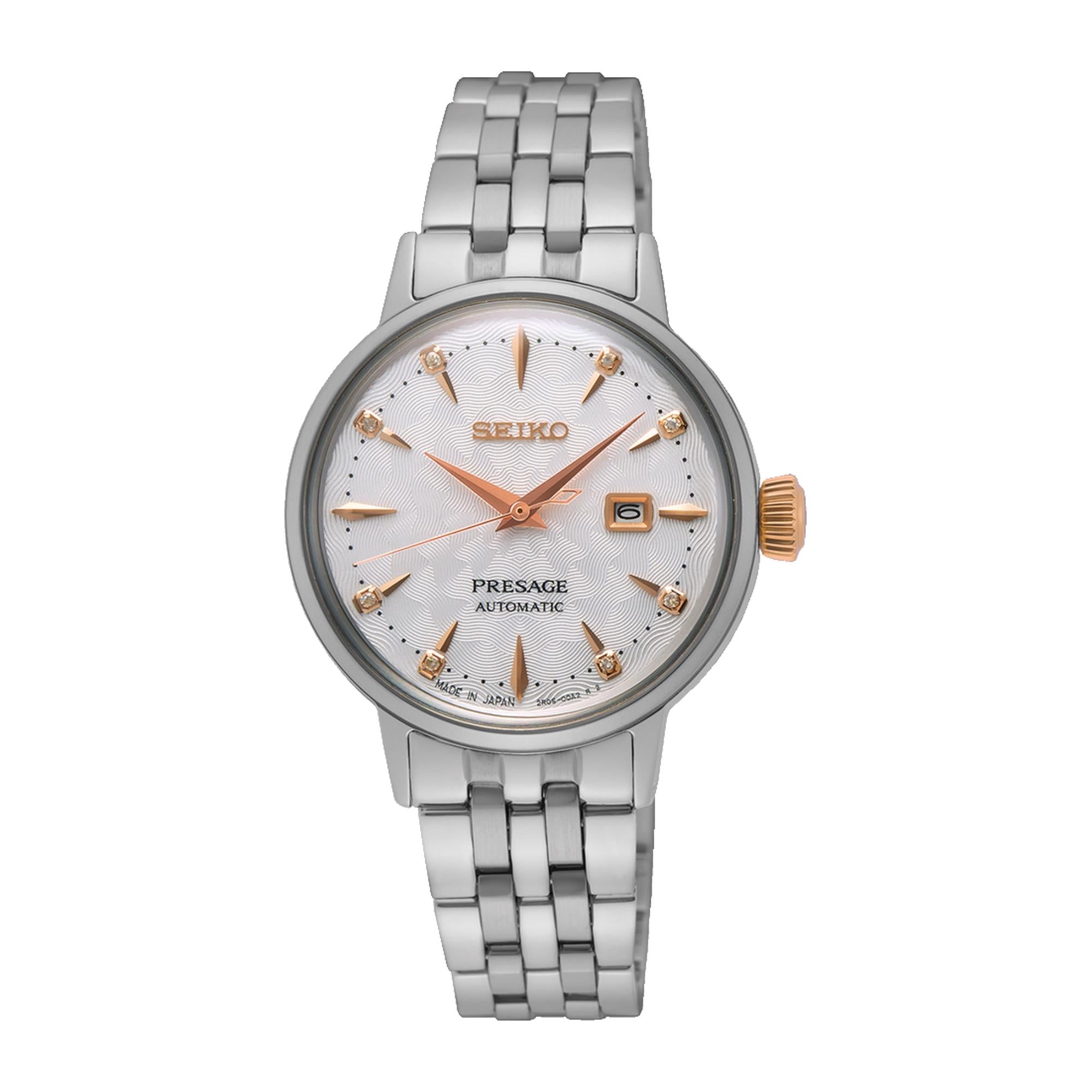Seiko Presage Cocktail Time ‘Clover Club’ Diamond Twist Ladies Watch SRE009J1