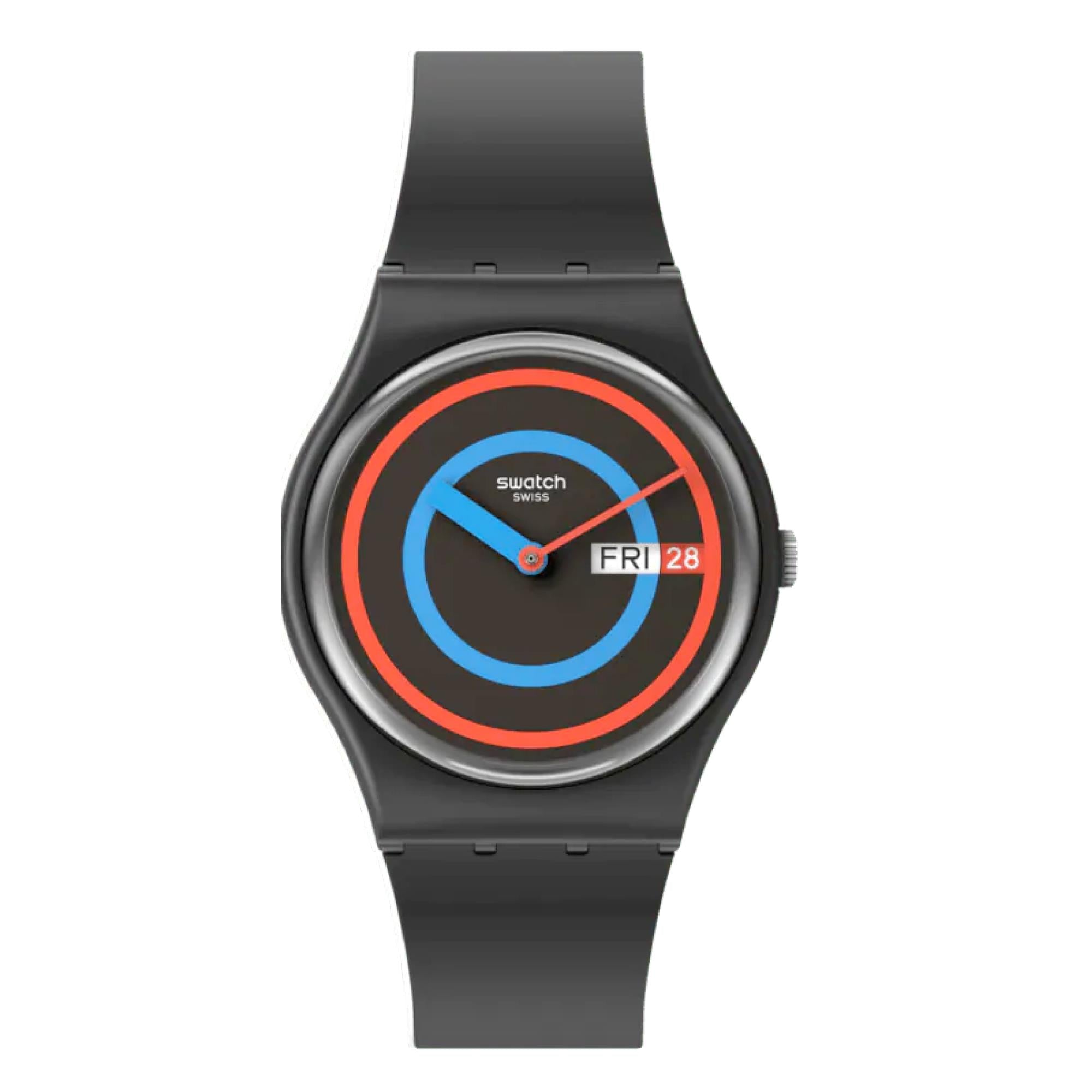 Swatch The January Collection 'Circling Black' Quartz Watch SO28B706