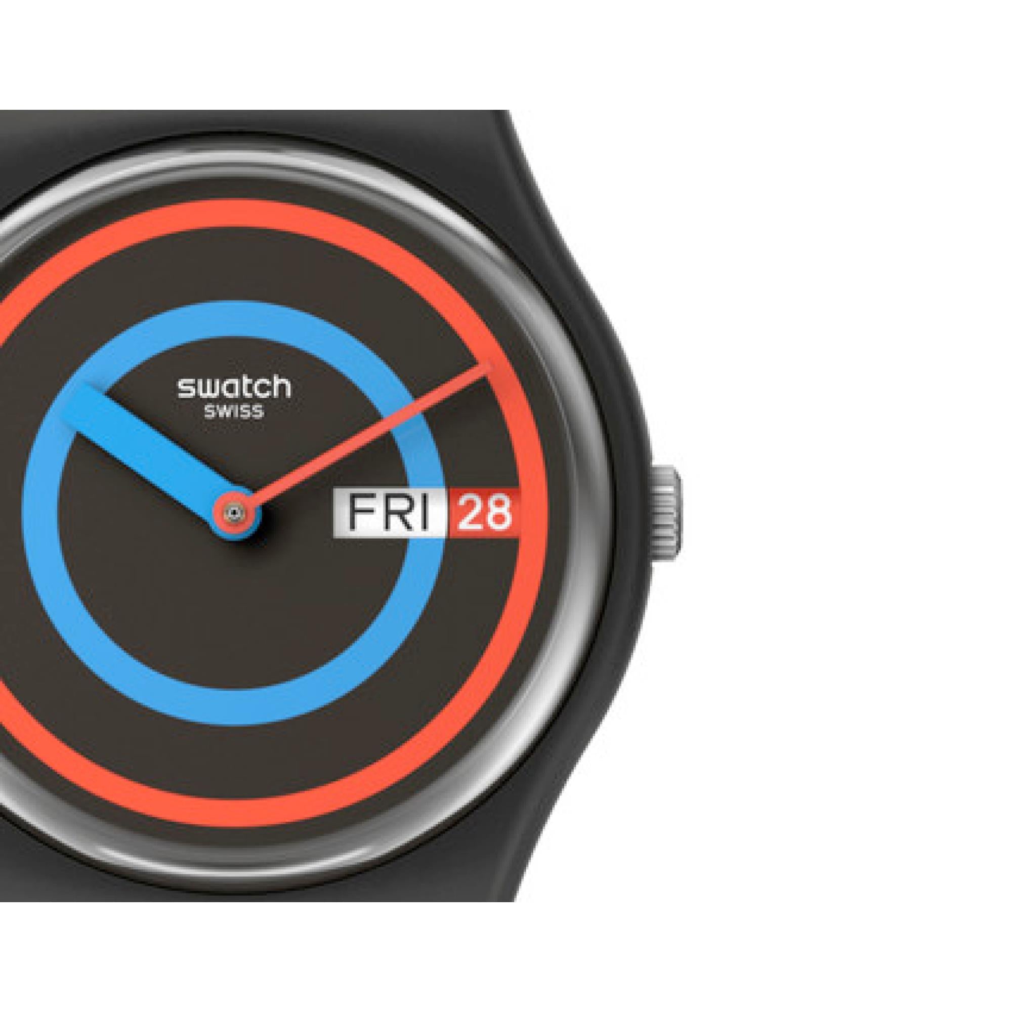 Swatch The January Collection 'Circling Black' Quartz Watch SO28B706