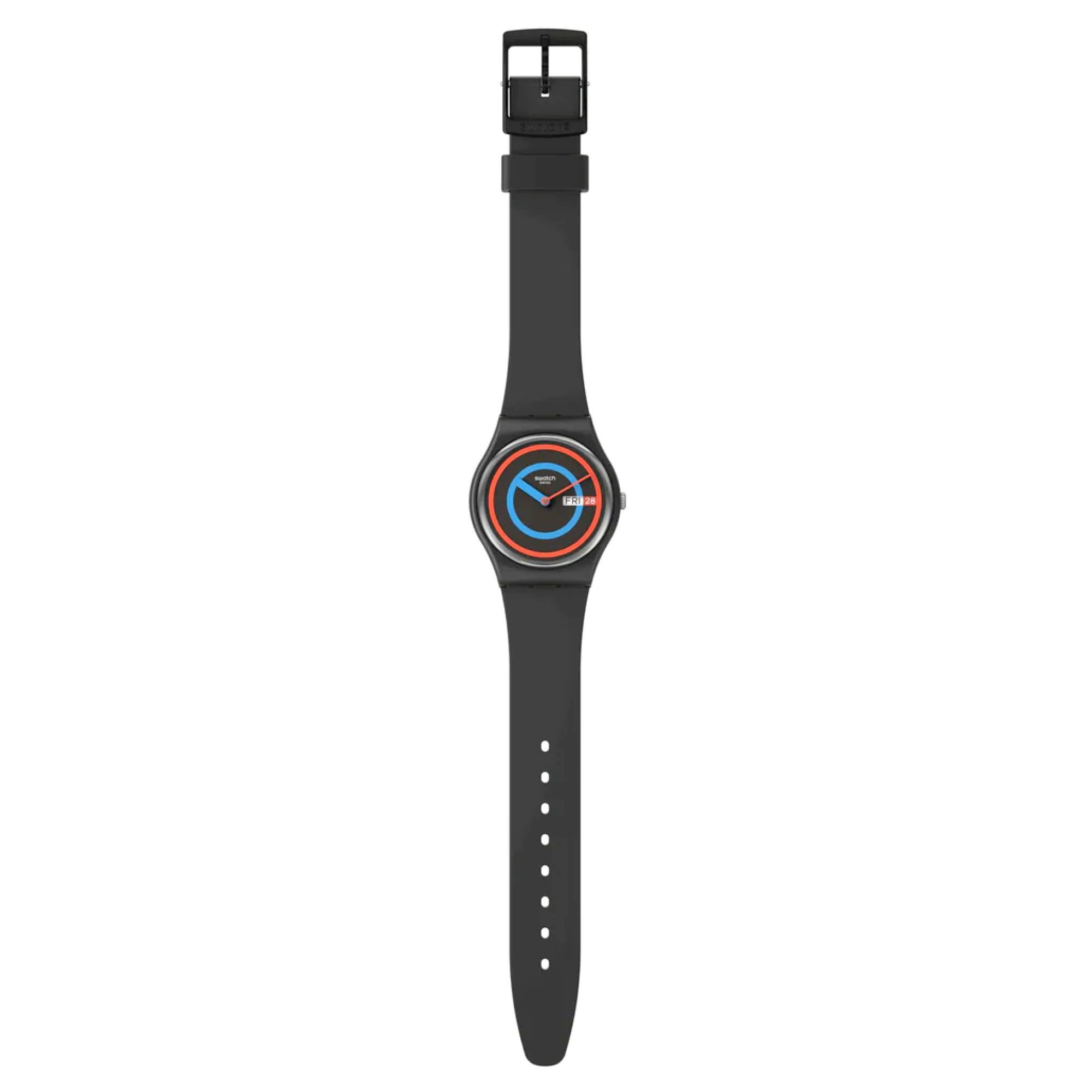 Swatch The January Collection 'Circling Black' Quartz Watch SO28B706
