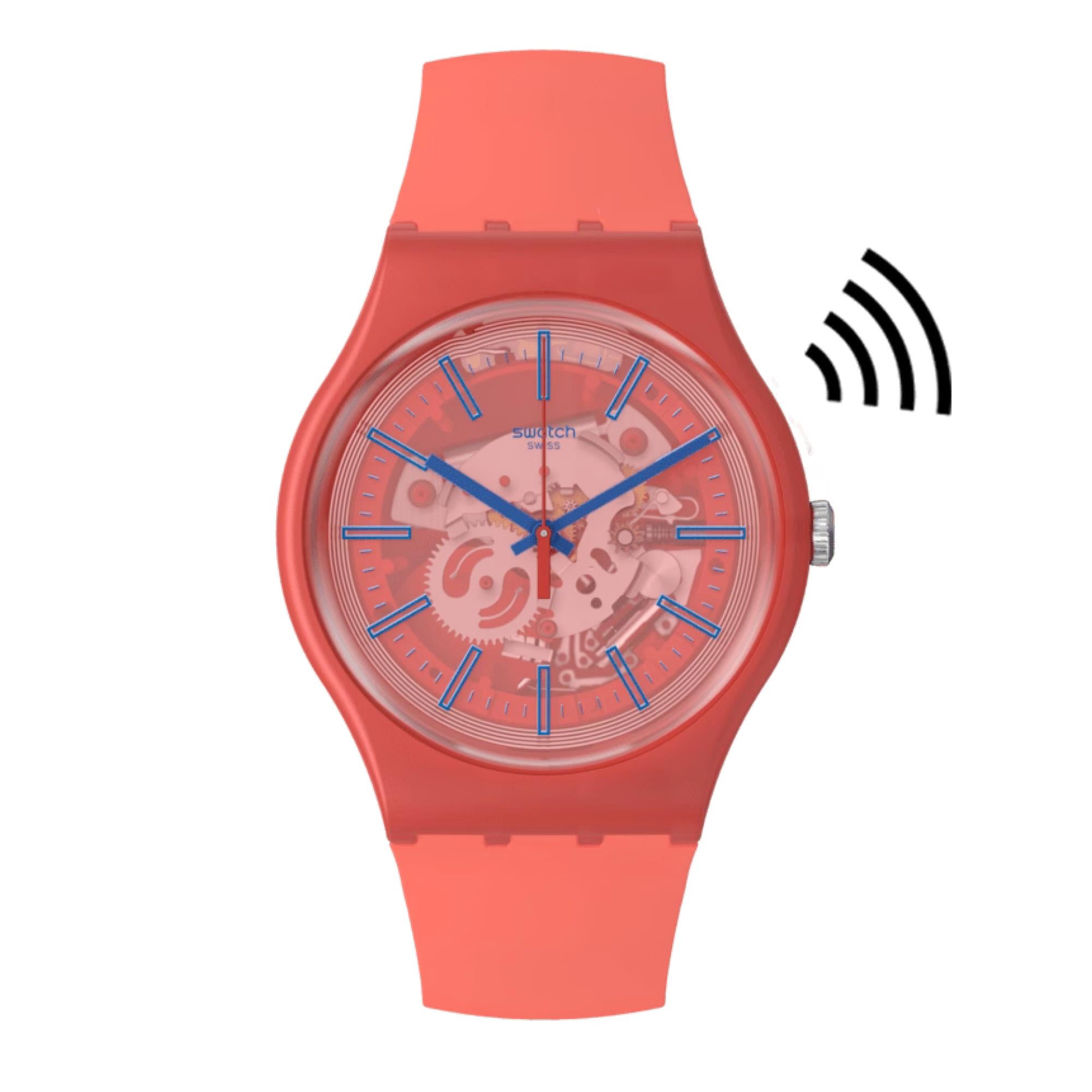 Swatch The January Collection 'Redder Than Red PAY!' Quartz Red Dial Unisex Watch SO29R107-5300