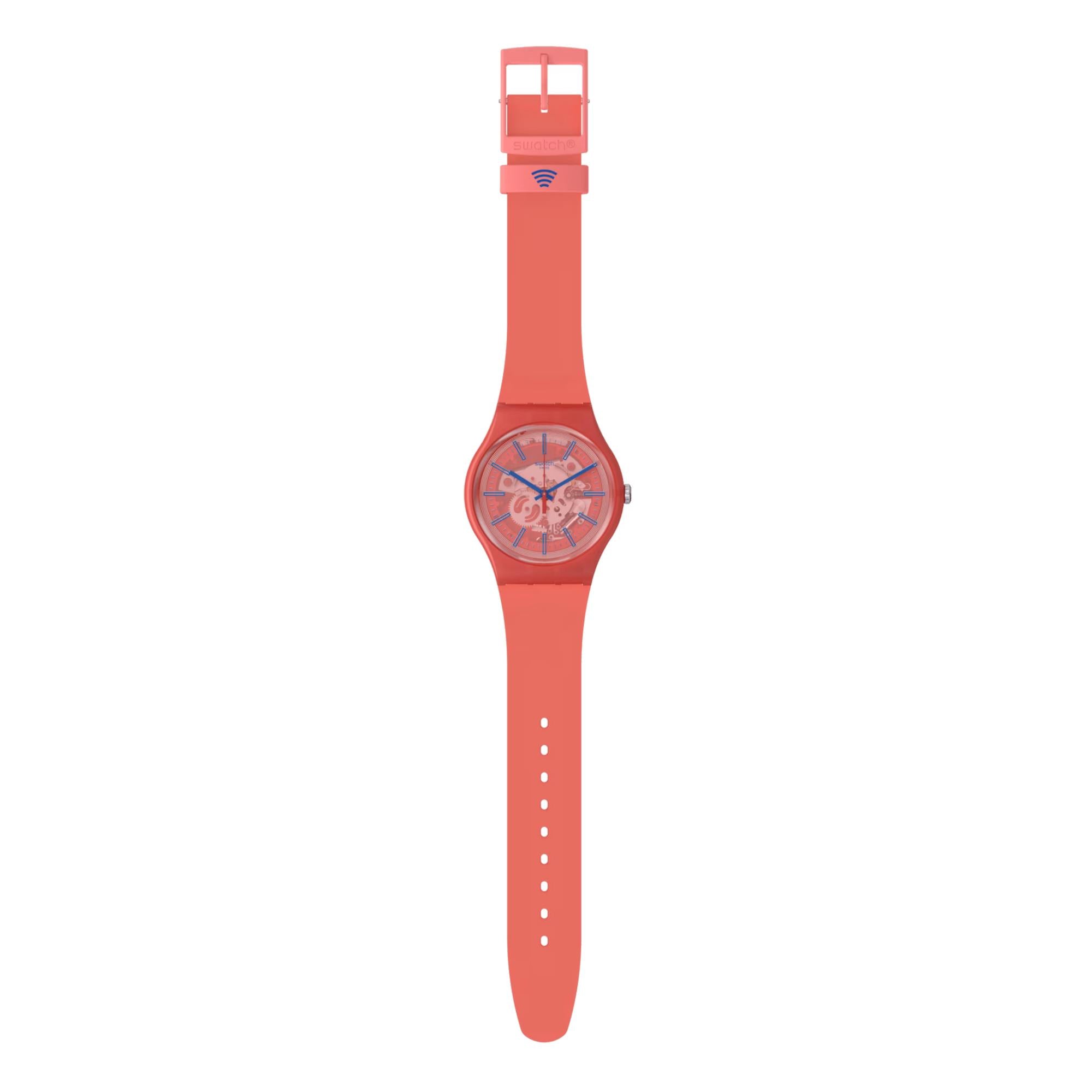Swatch The January Collection 'Redder Than Red PAY!' Quartz Red Dial Unisex Watch SO29R107-5300
