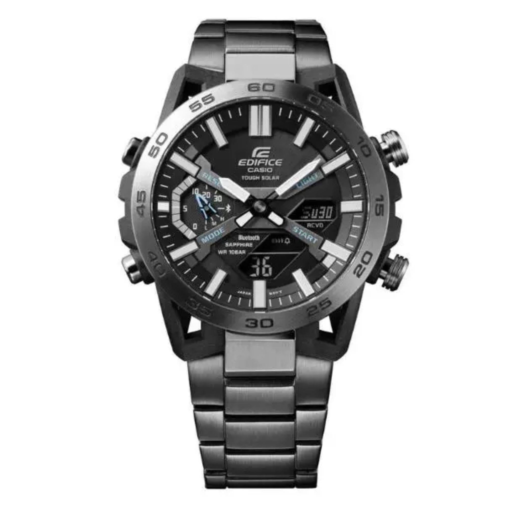 Casio Edifice Sospensione Bluetooth Tough Solar Chronograph Black Bracelet Men's Watch ECB-2000DC-1AEF