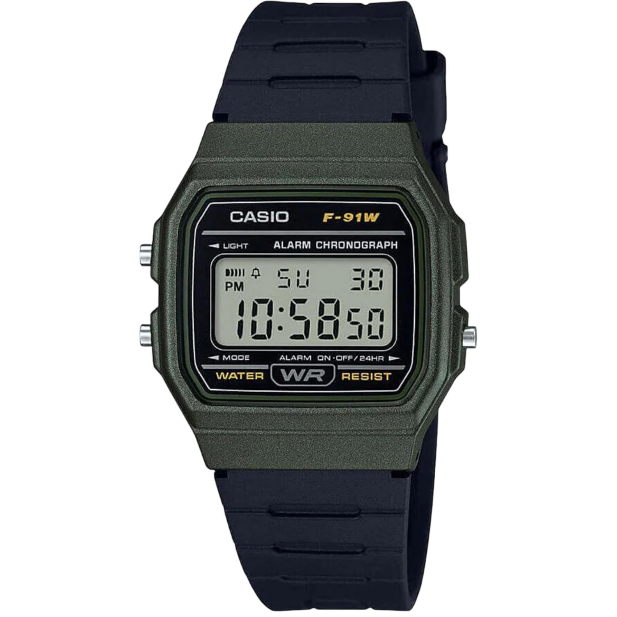 Casio Classic Collection Quartz Digital Black Resin Strap Men's Watch F-91WM-3AEF