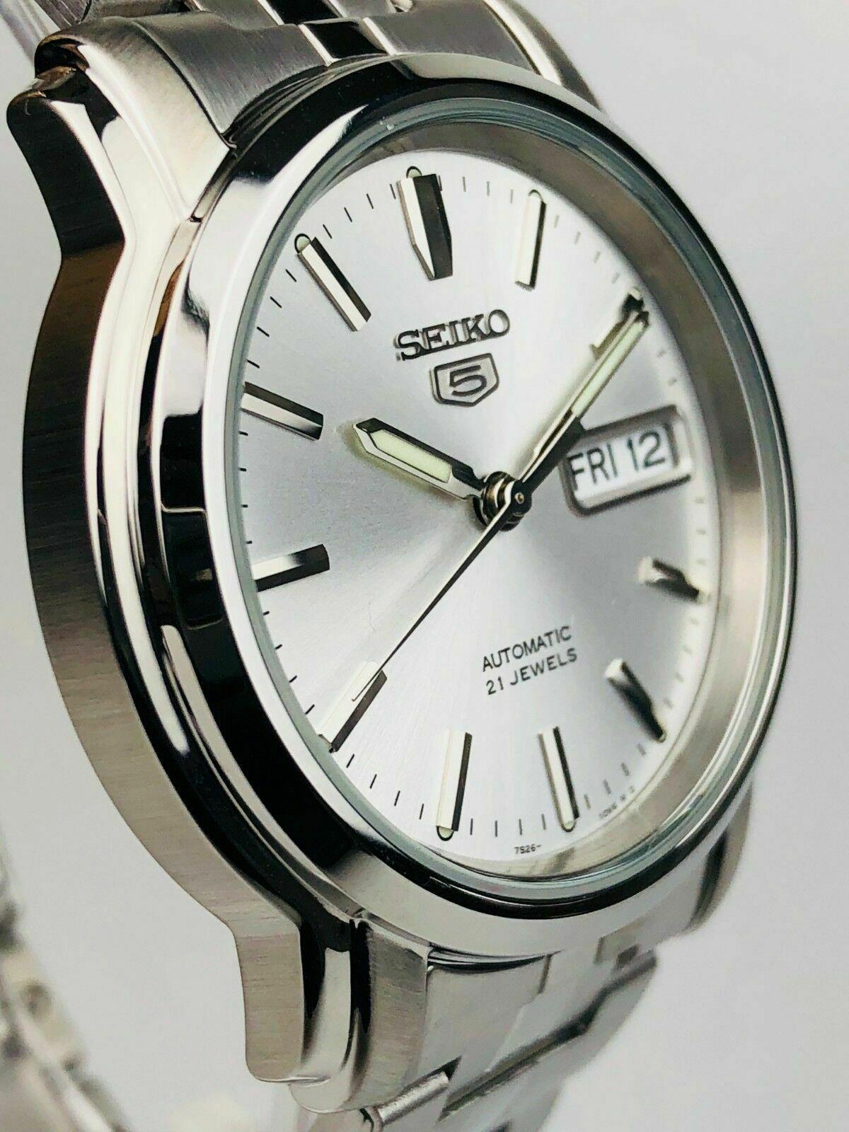 Seiko 5 Automatic Silver Dial Stainless Steel Bracelet Men's Watch SNKK65K1