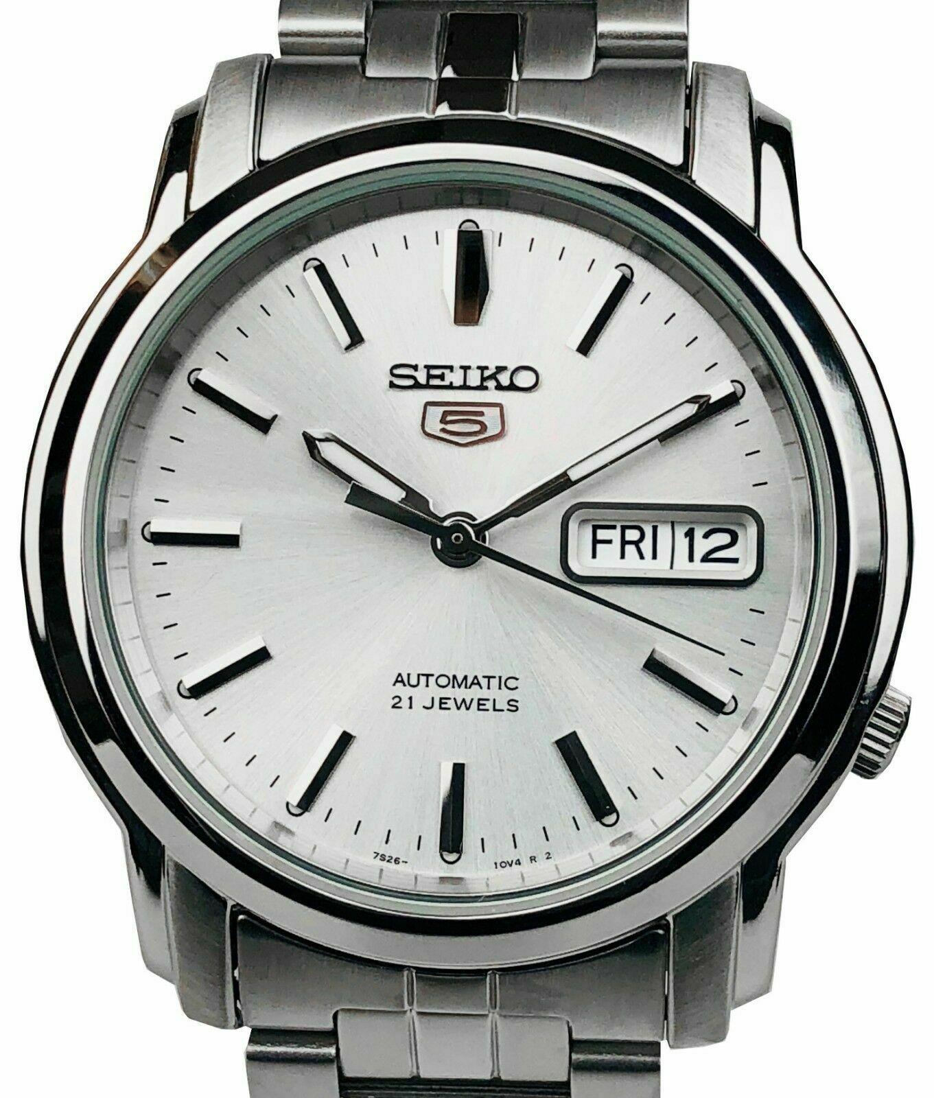 Seiko 5 Automatic Silver Dial Stainless Steel Bracelet Men's Watch SNKK65K1