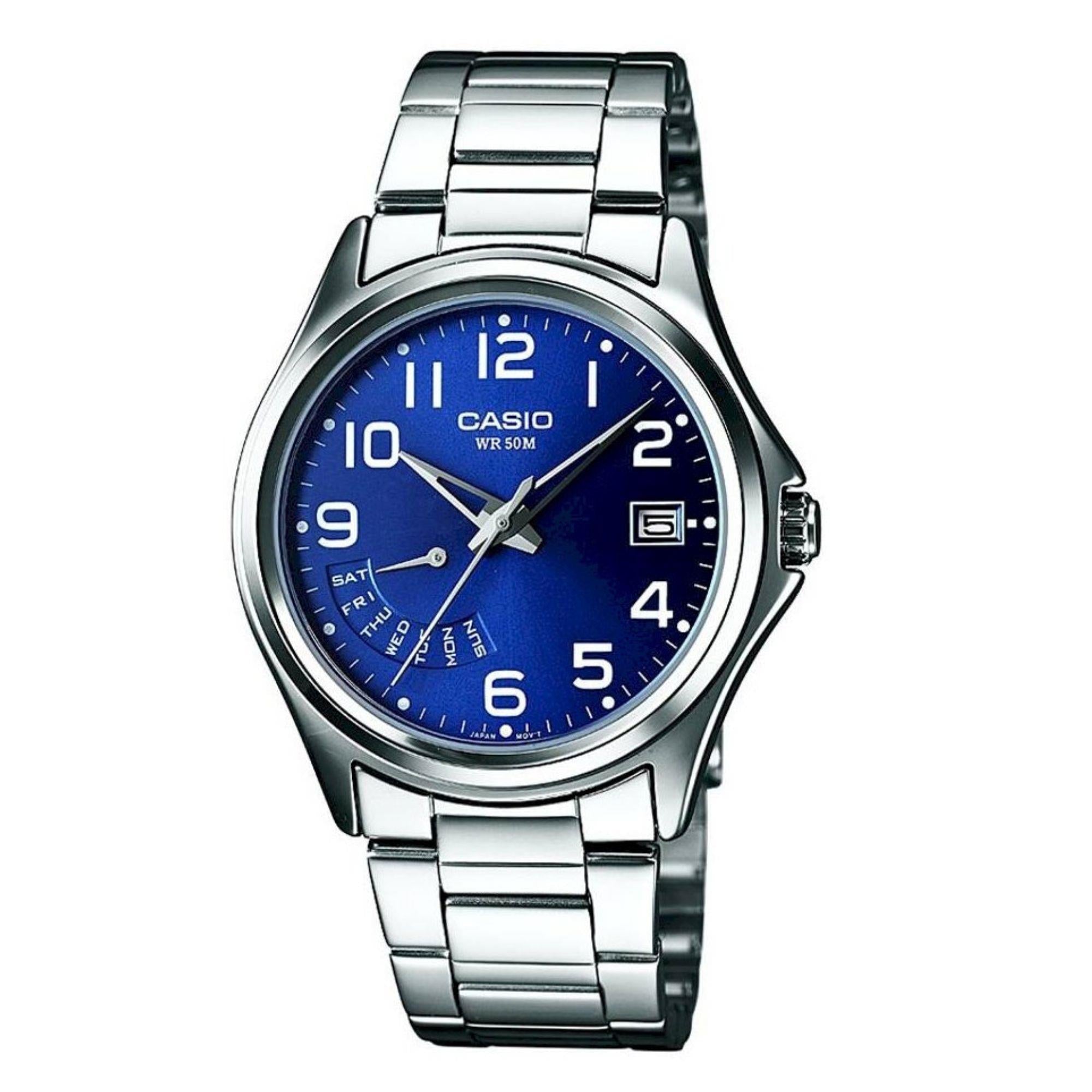 Casio Collection Blue Dial Steel Bracelet Mens Watch MTP-1369PD-2BVER