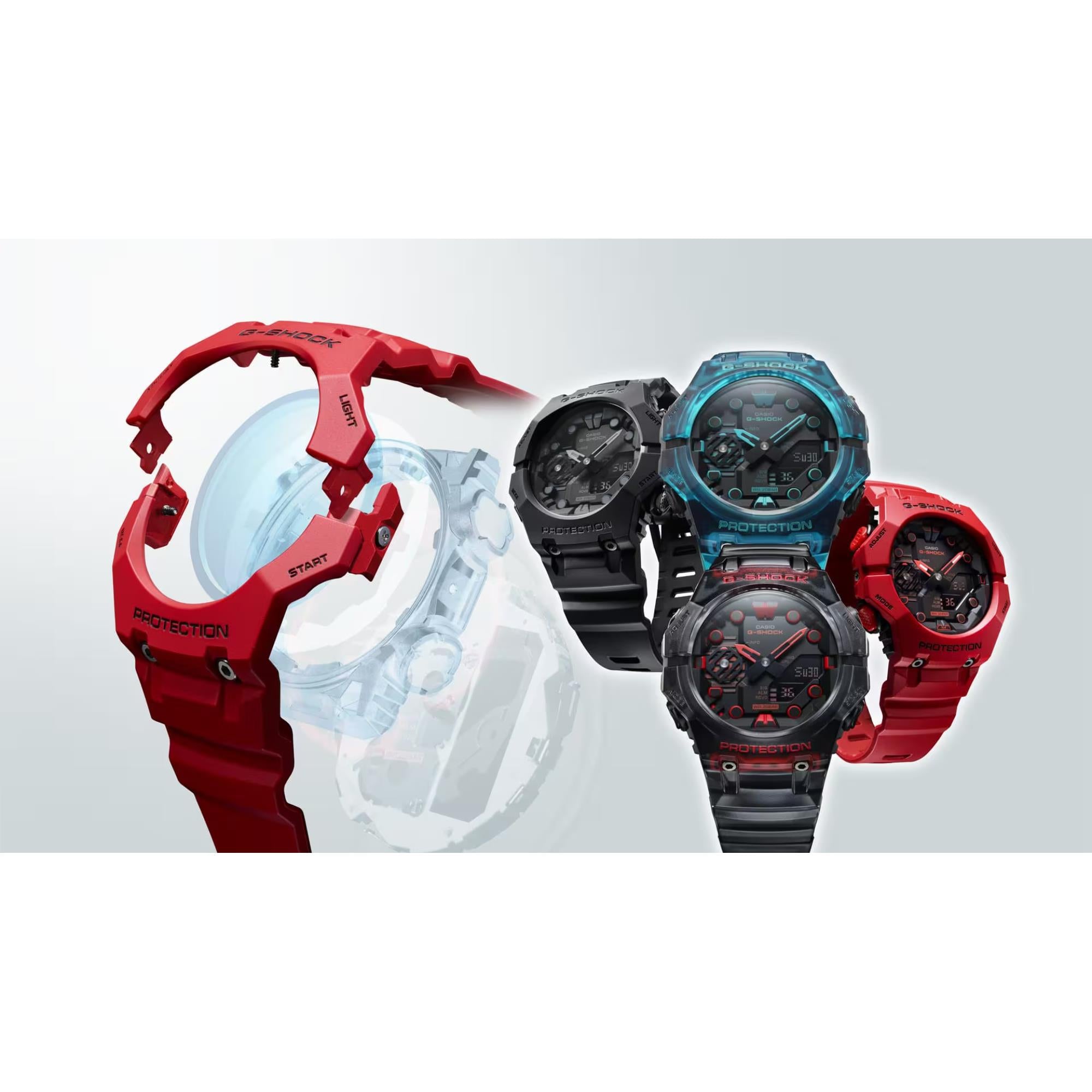 Casio G-Shock Quartz Black Dial Black Resin Strap Mens Watch GA-B001-1AER