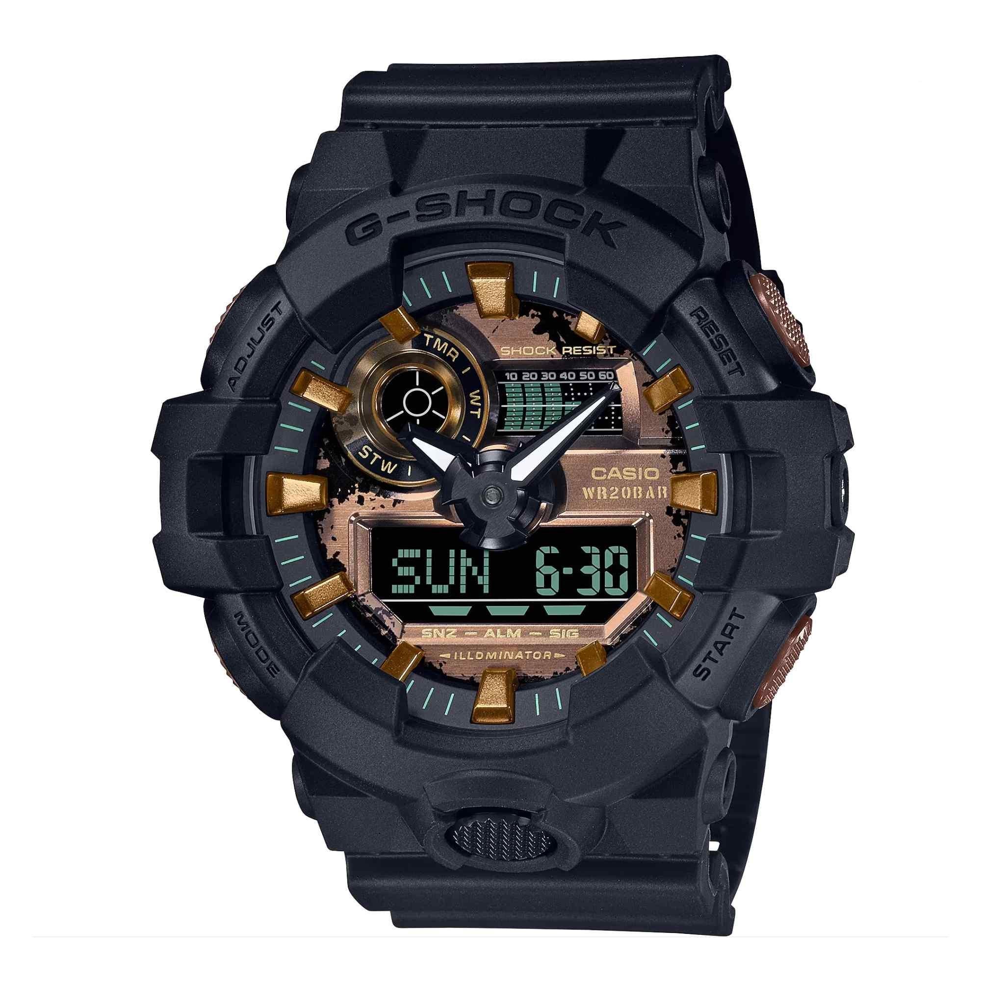 Casio G-Shock Quartz Rubber Strap Black Mens Watch GA-700RC-1AER