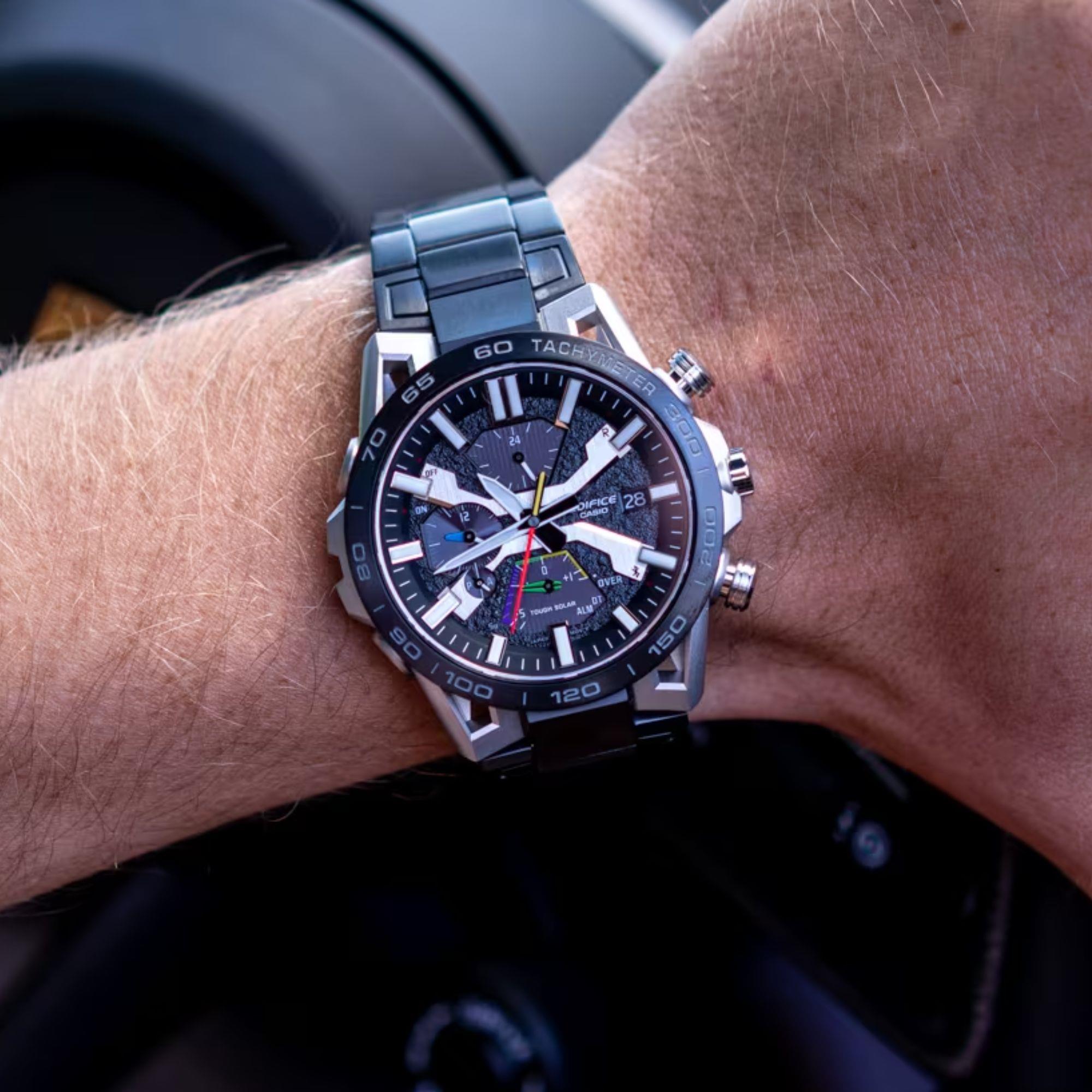 Casio Edifice Sospensione Solar Bluetooth Chronograph Grey Dial Men's Watch EQB-2000DC-1AER