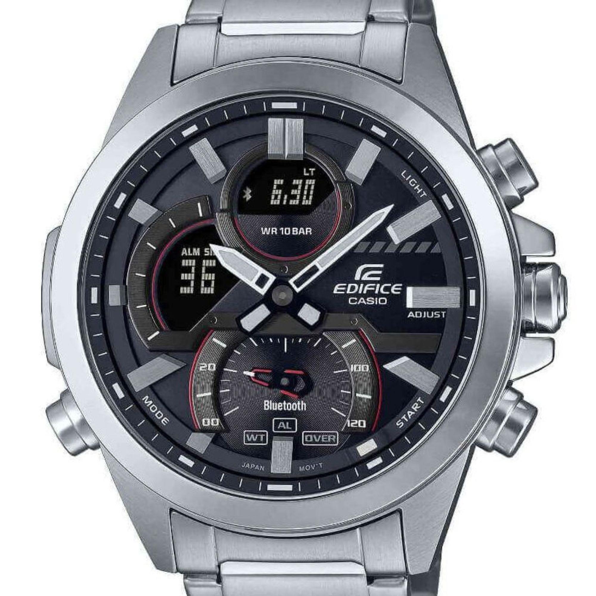 Casio Edifice Analogue-Digital Bluetooth Black Dial Steel Bracelet Men's Watch ECB-30D-1AEF