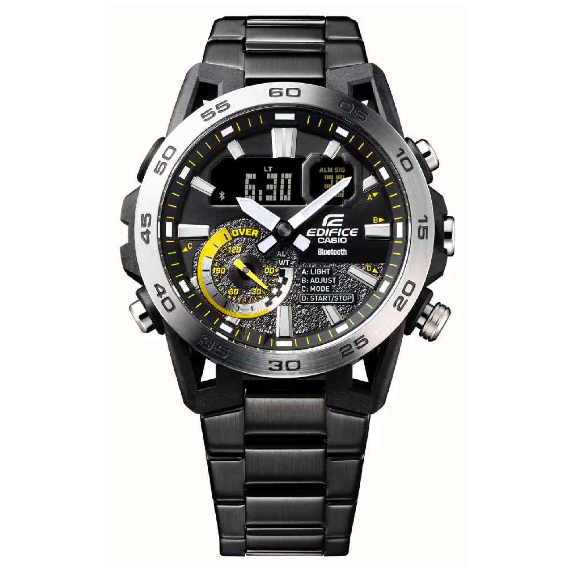 Casio Edifice Sospensione Black Stainless Steel Bracelet Mens Watch ECB-40DC-1AEF