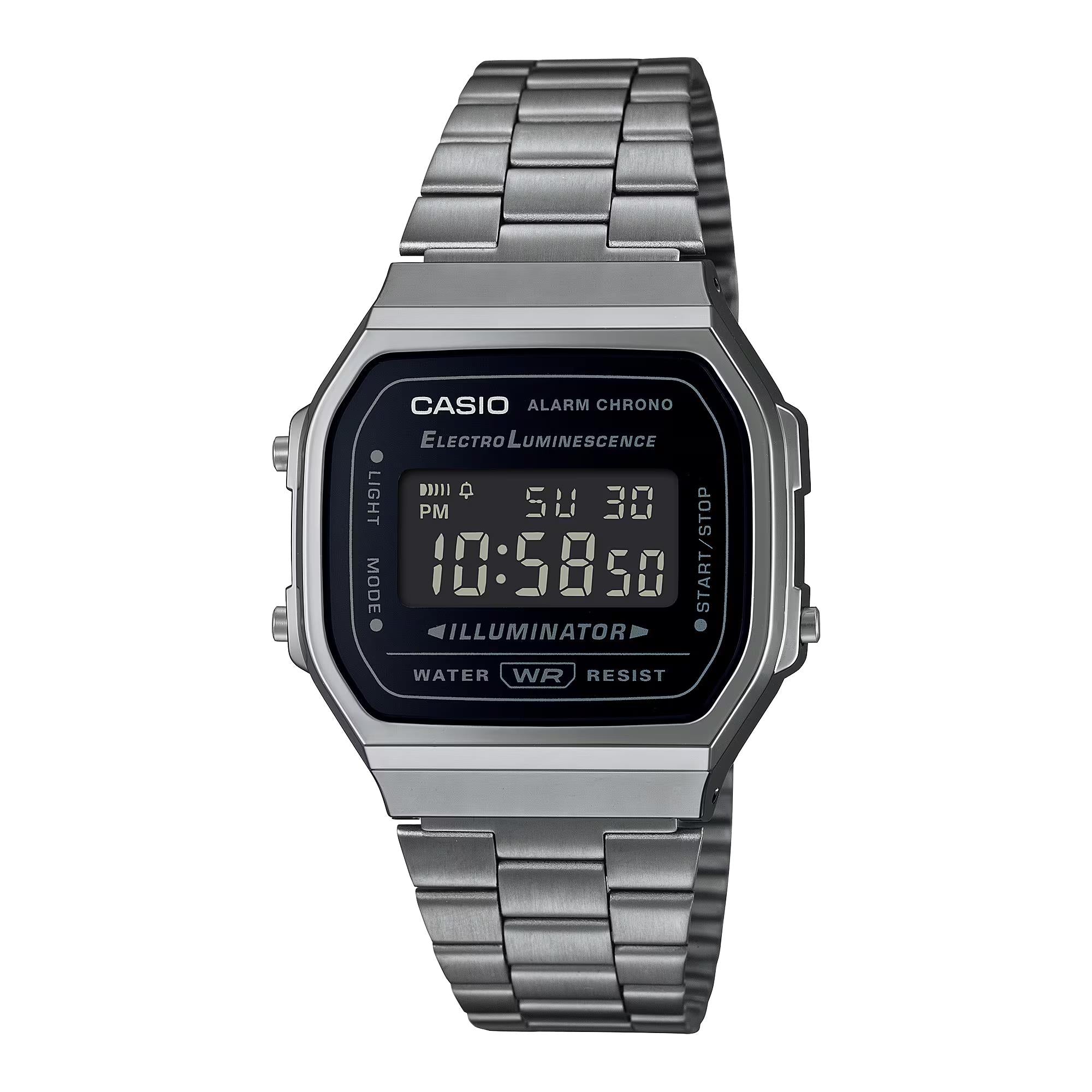 Casio Vintage Quartz Digital Steel Strap Unisex Watch A168WEGG-1BEF