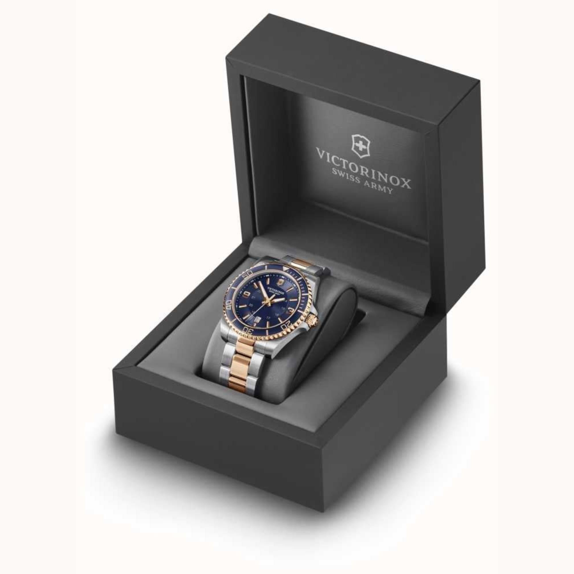 Victorinox Maverick Large Quartz Blue Dial Steel Strap Men's Watch 241950