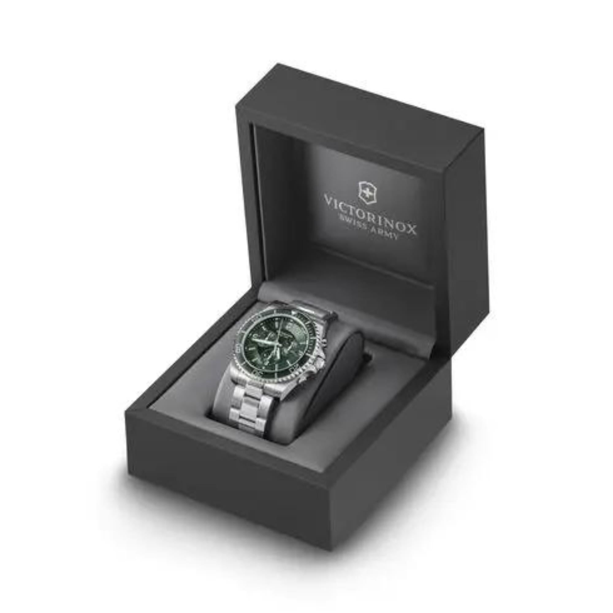 Victorinox Maverick Chronograph Quartz Green Dial Stainless Steel Strap Men's Watch 241946