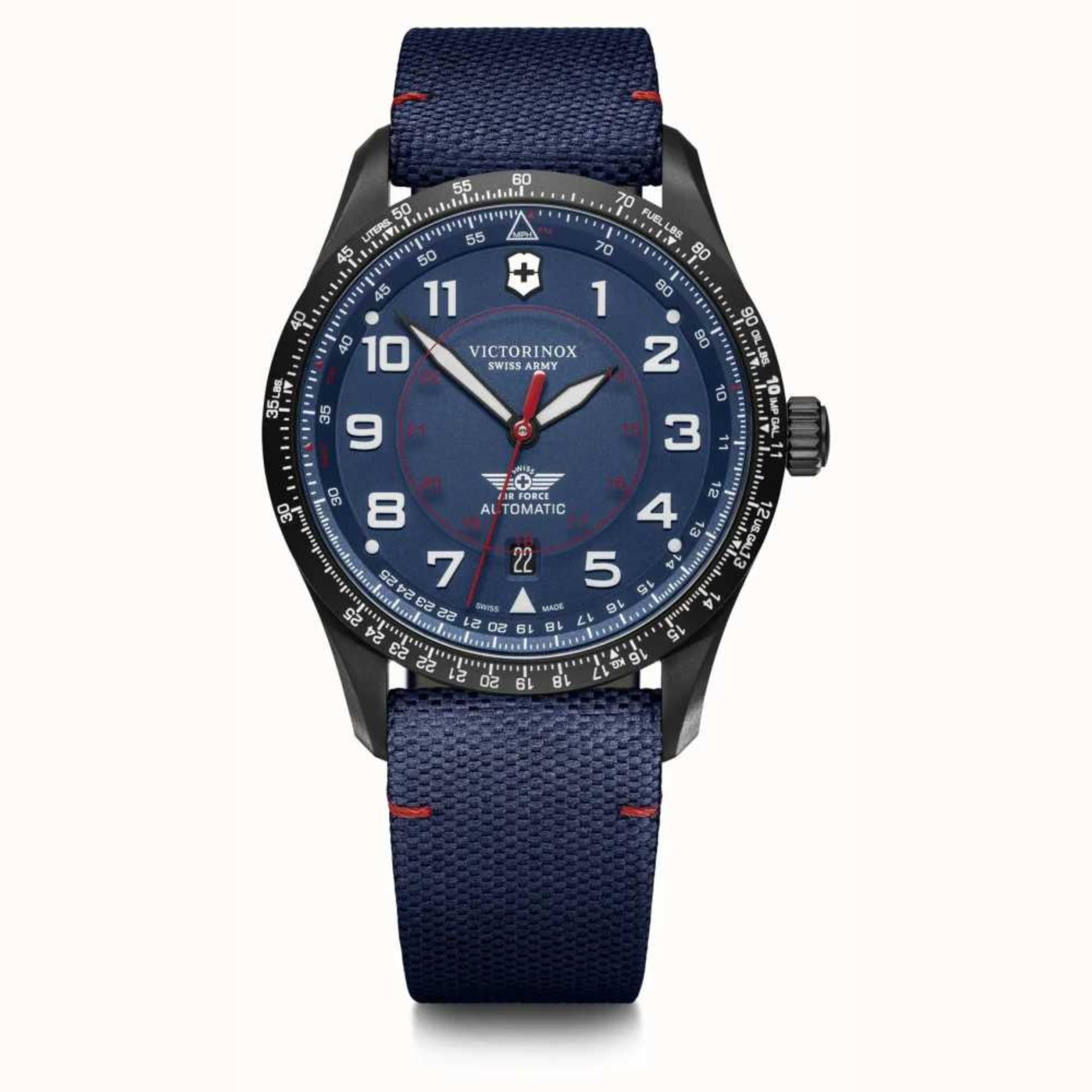 Victorinox Airboss Mechanical Blue Dial Fabric Strap Men's Watch 241998