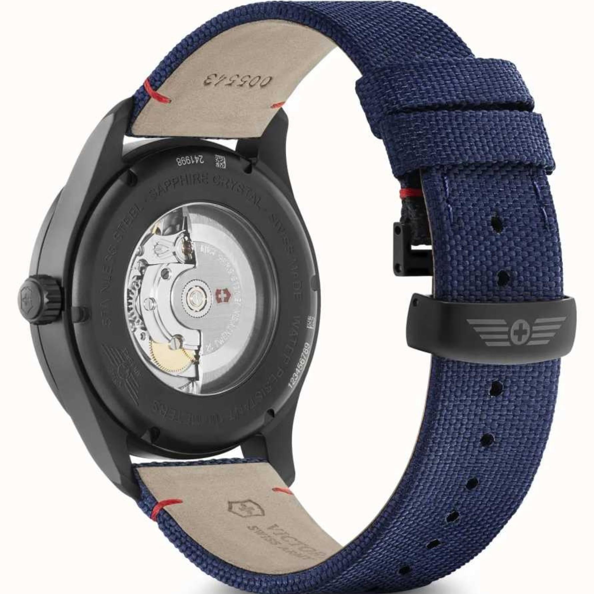 Victorinox Airboss Mechanical Blue Dial Fabric Strap Men's Watch 241998