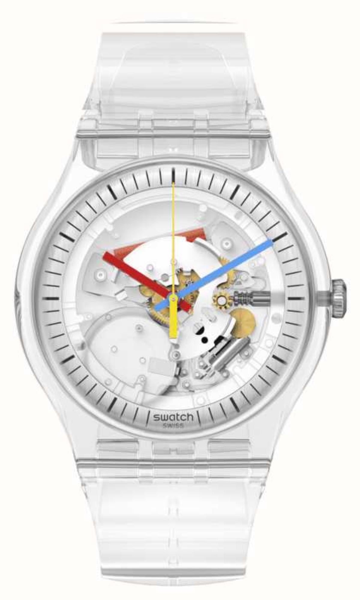 Swatch CLEARLY NEW GENT Transparent Dial Unisex Watch Watch SO29K100-S06