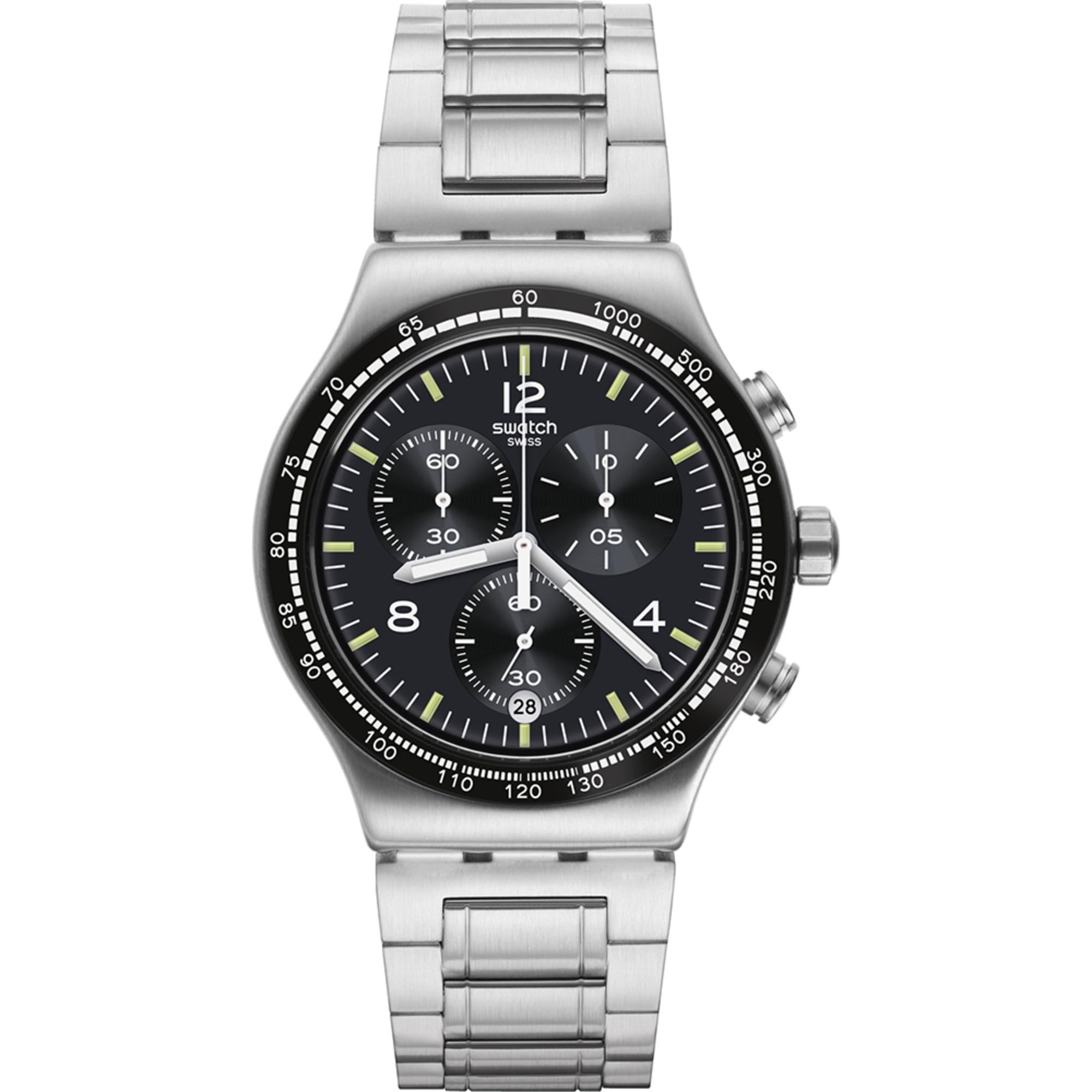 Swatch NIGHT FLIGHT Black Dial Unisex Watch YVS444GC