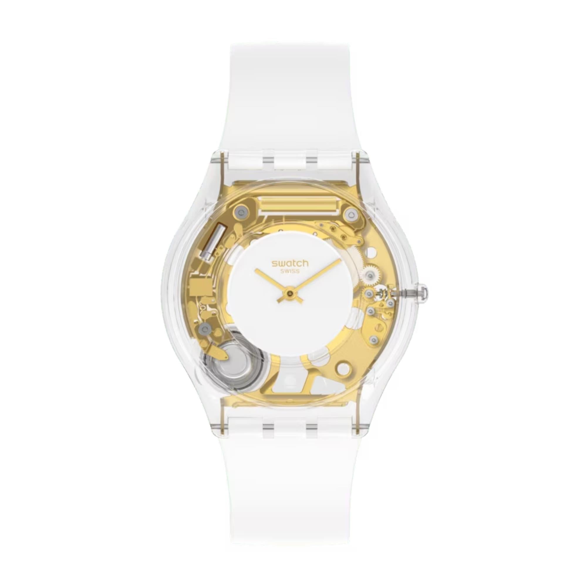 Swatch COEUR DORADO Quartz White Dial White Strap Watch SS08K106-S14