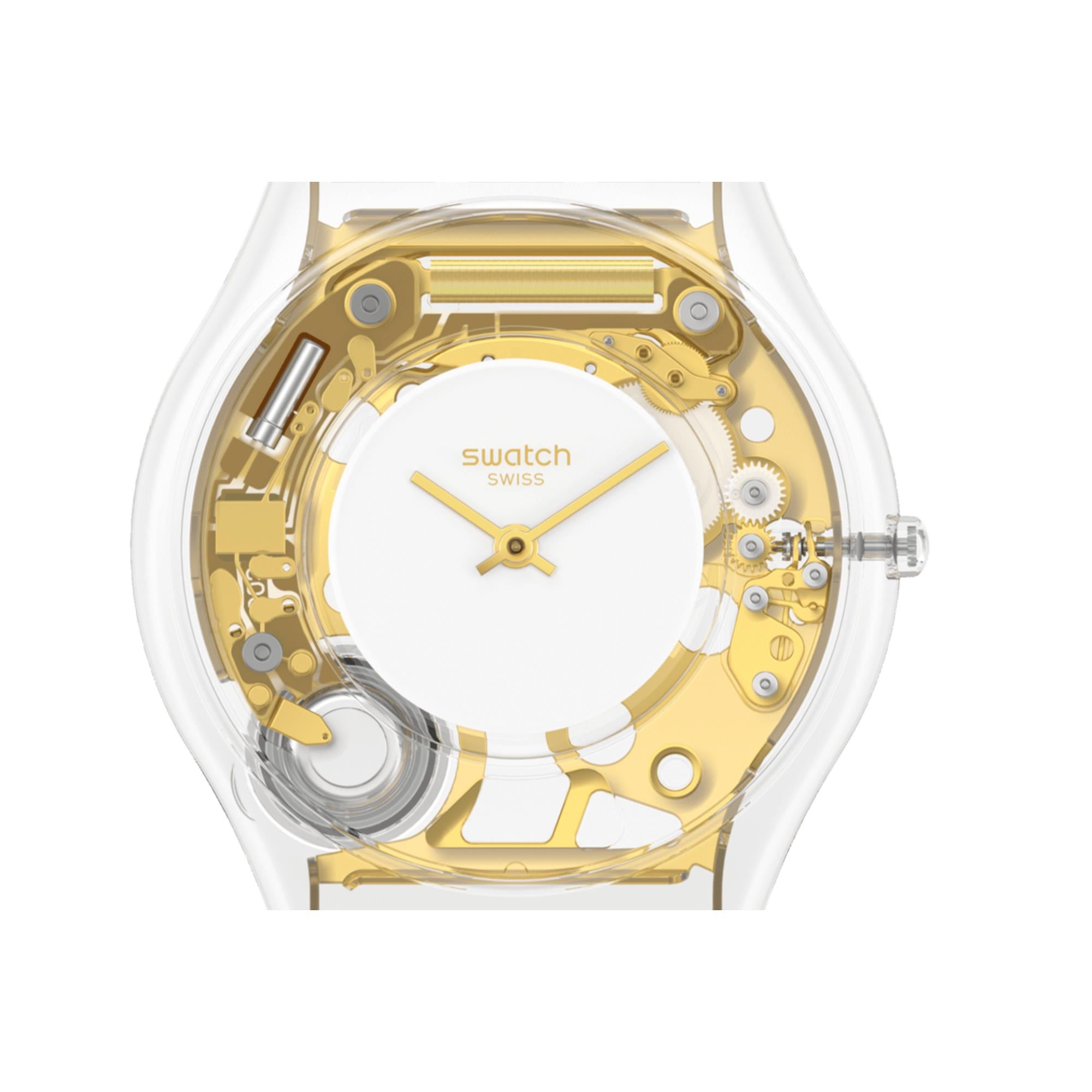 Swatch COEUR DORADO Quartz White Dial White Strap Watch SS08K106-S14