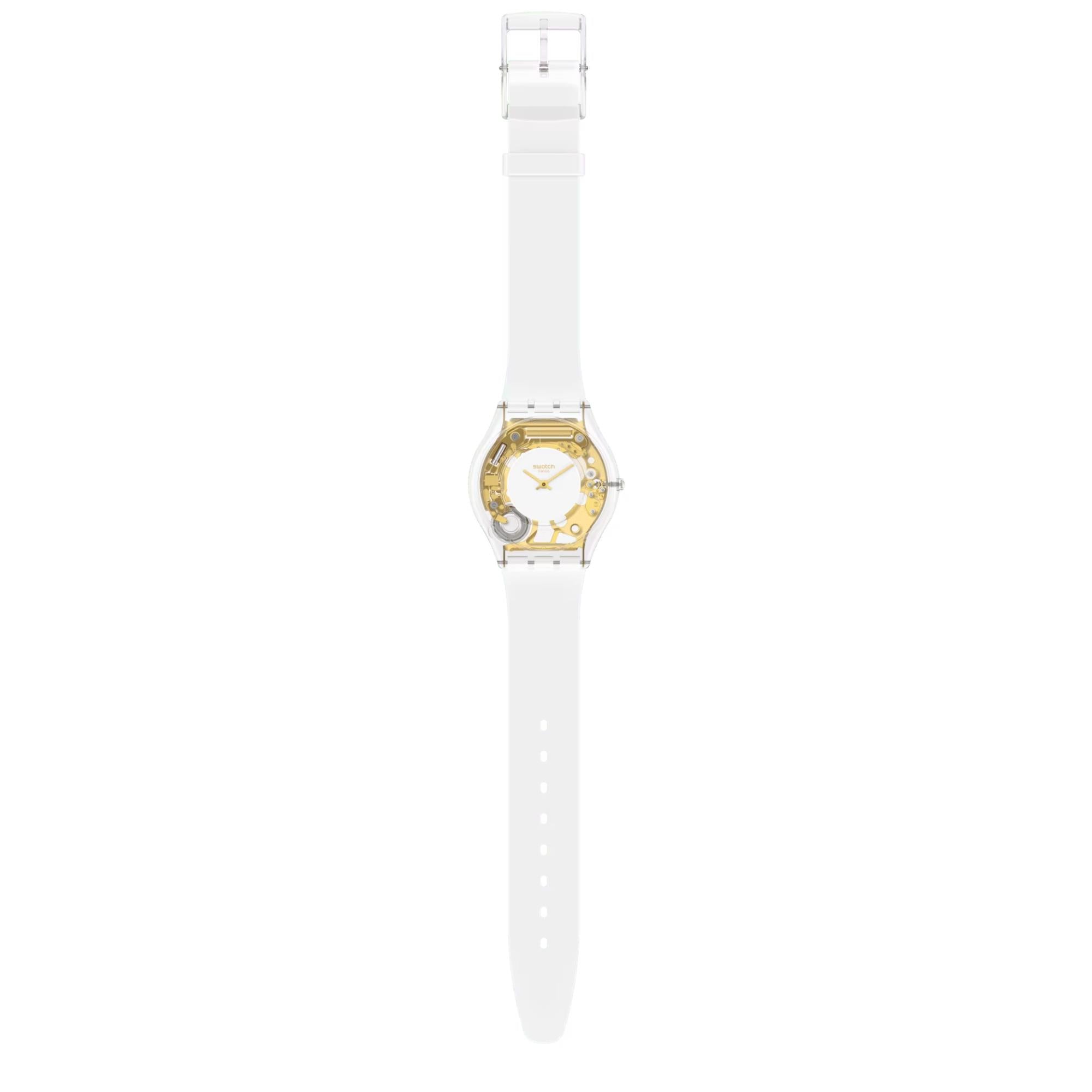 Swatch COEUR DORADO Quartz White Dial White Strap Watch SS08K106-S14
