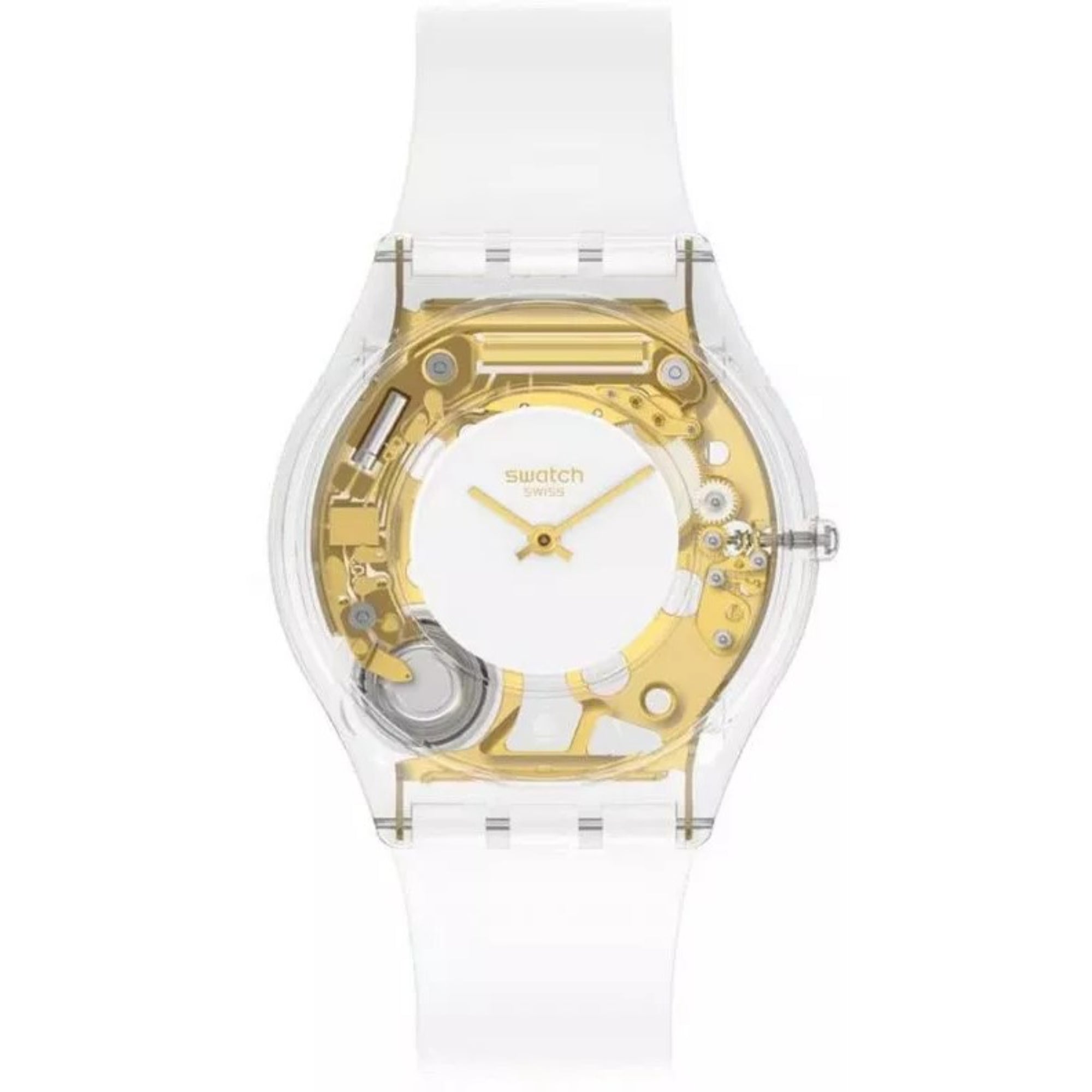 Swatch COEUR DORADO Quartz White Dial White Strap Watch SS08K106-S14