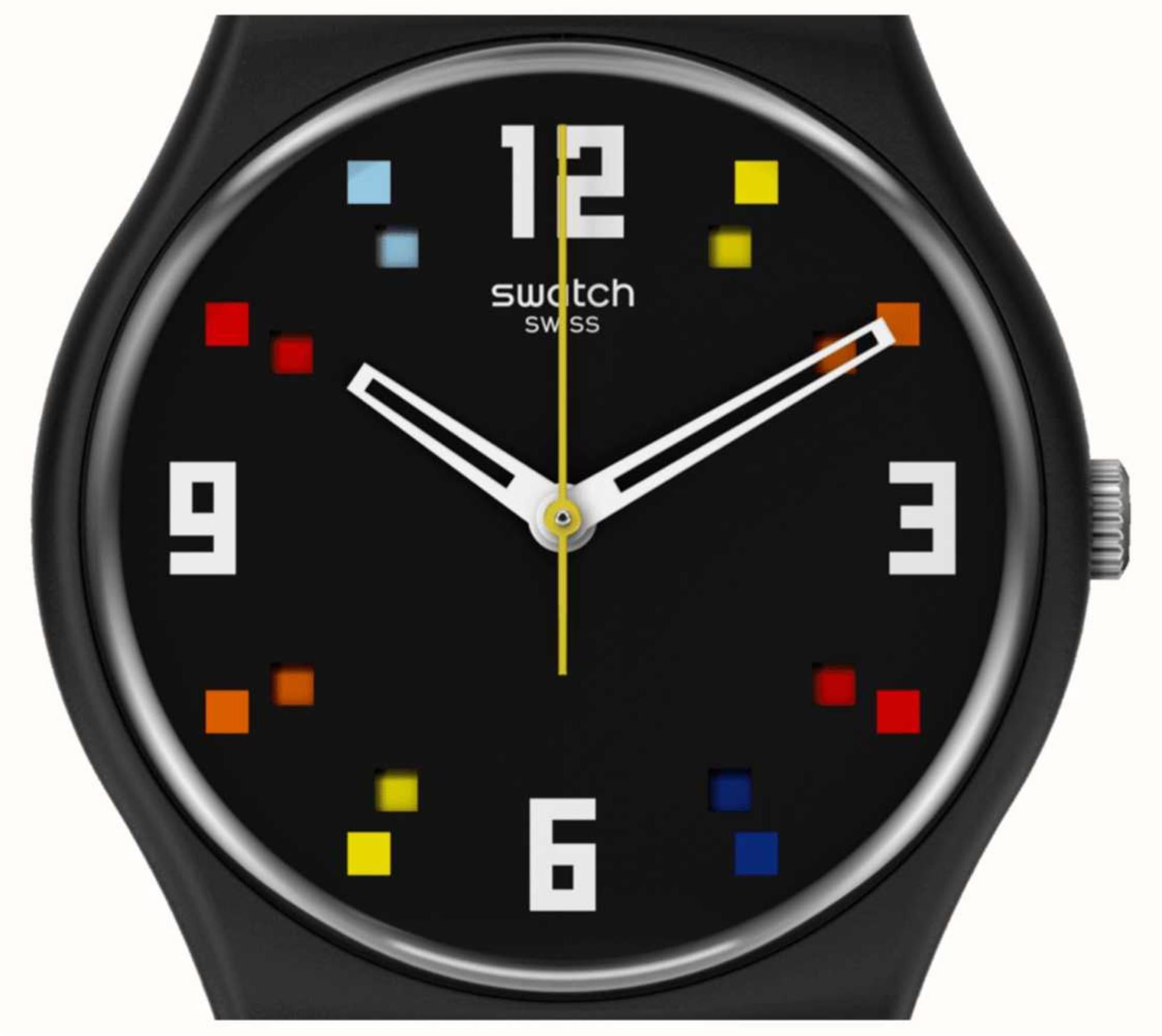 Swatch BLACK CAROUSEL SQUARES The March Collection SO28B705