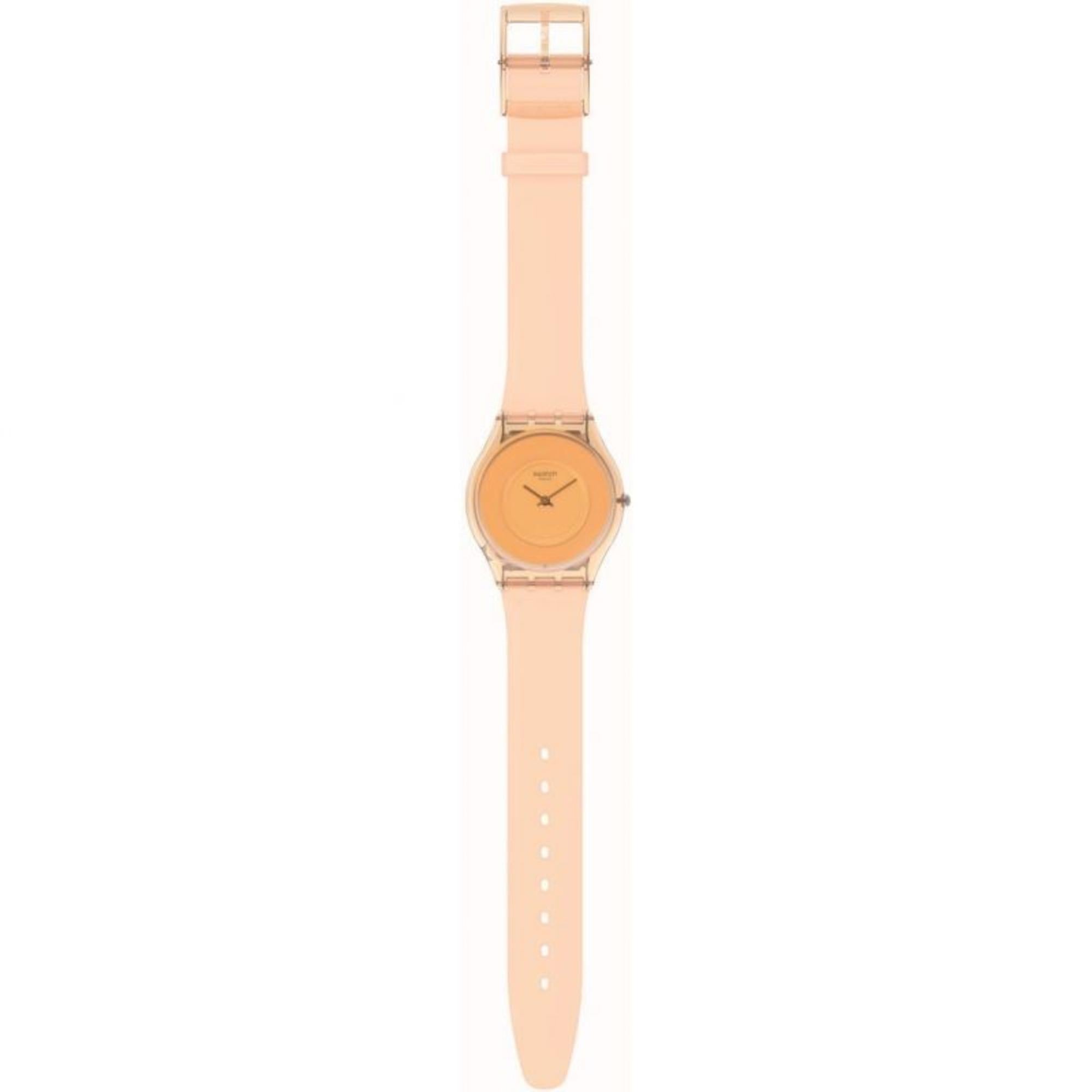 Swatch Pastelicious Peachy Pink Silicone Strap Orange Dial Unisex Watch SS08P102