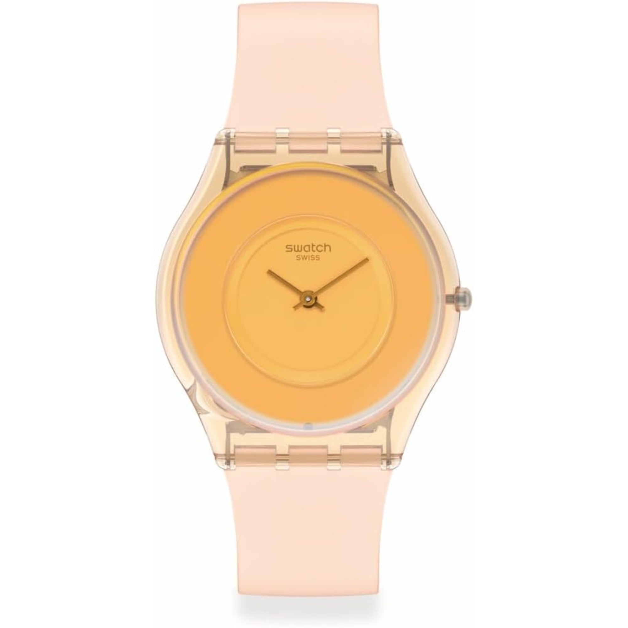 Swatch Pastelicious Peachy Pink Silicone Strap Orange Dial Unisex Watch SS08P102