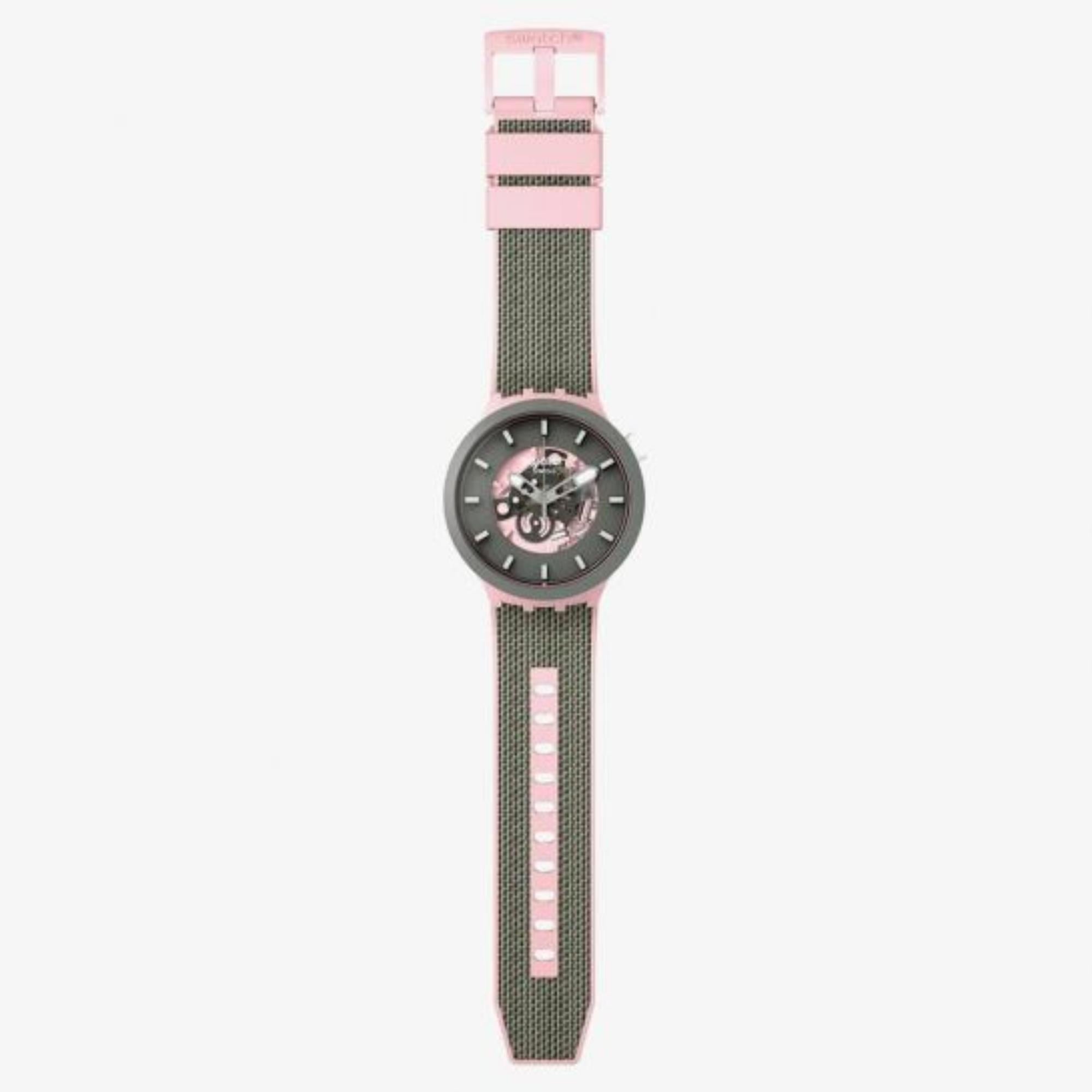 Swatch MISTY CLIFFS Big Bold Black/Pink Dial Women's Watch SB05P100