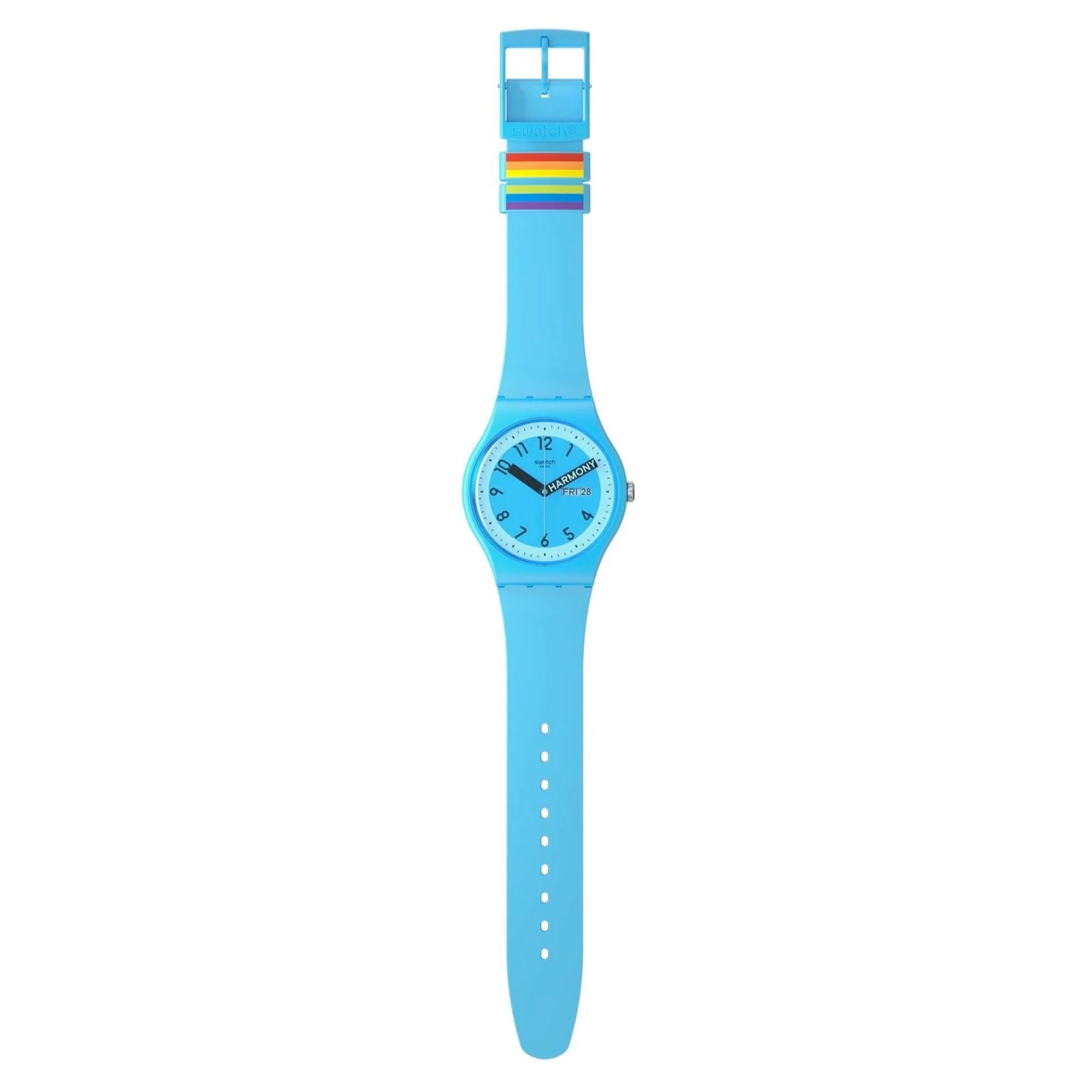 Swatch Pride 'Proudly Blue' Quartz Blue Dial Watch SO29S702