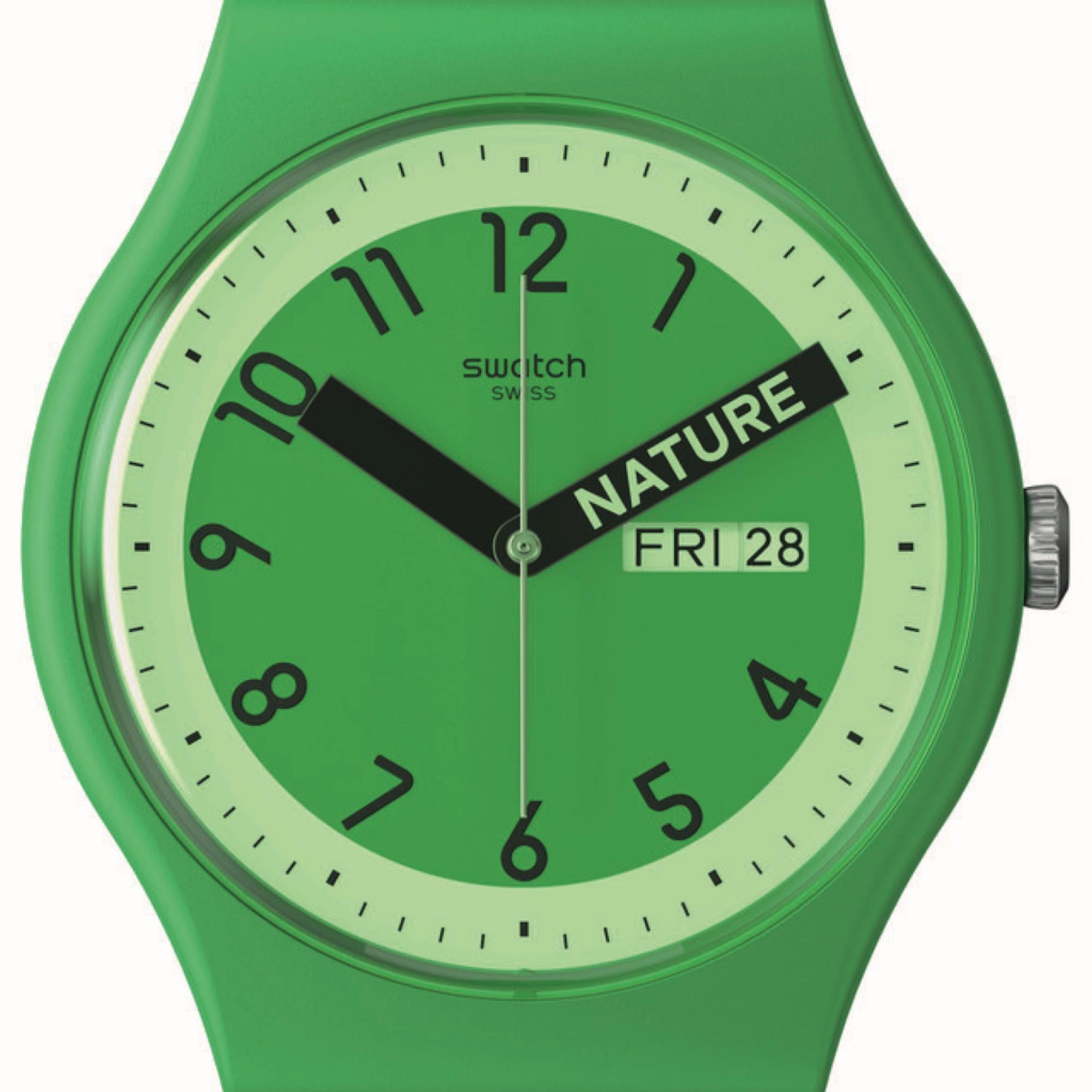 Swatch Proudly Green "Nature" Green Quartz Watch SO29G704