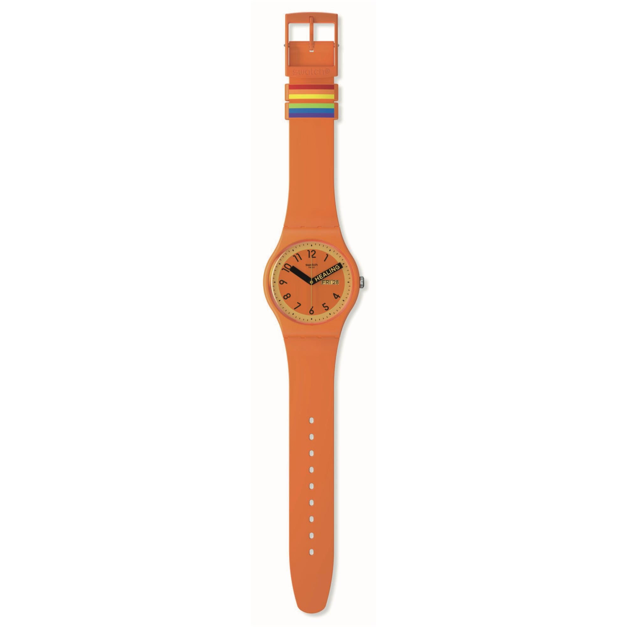 Swatch Pride 'Proudly Orange' Quartz Orange Dial Watch SO29O700