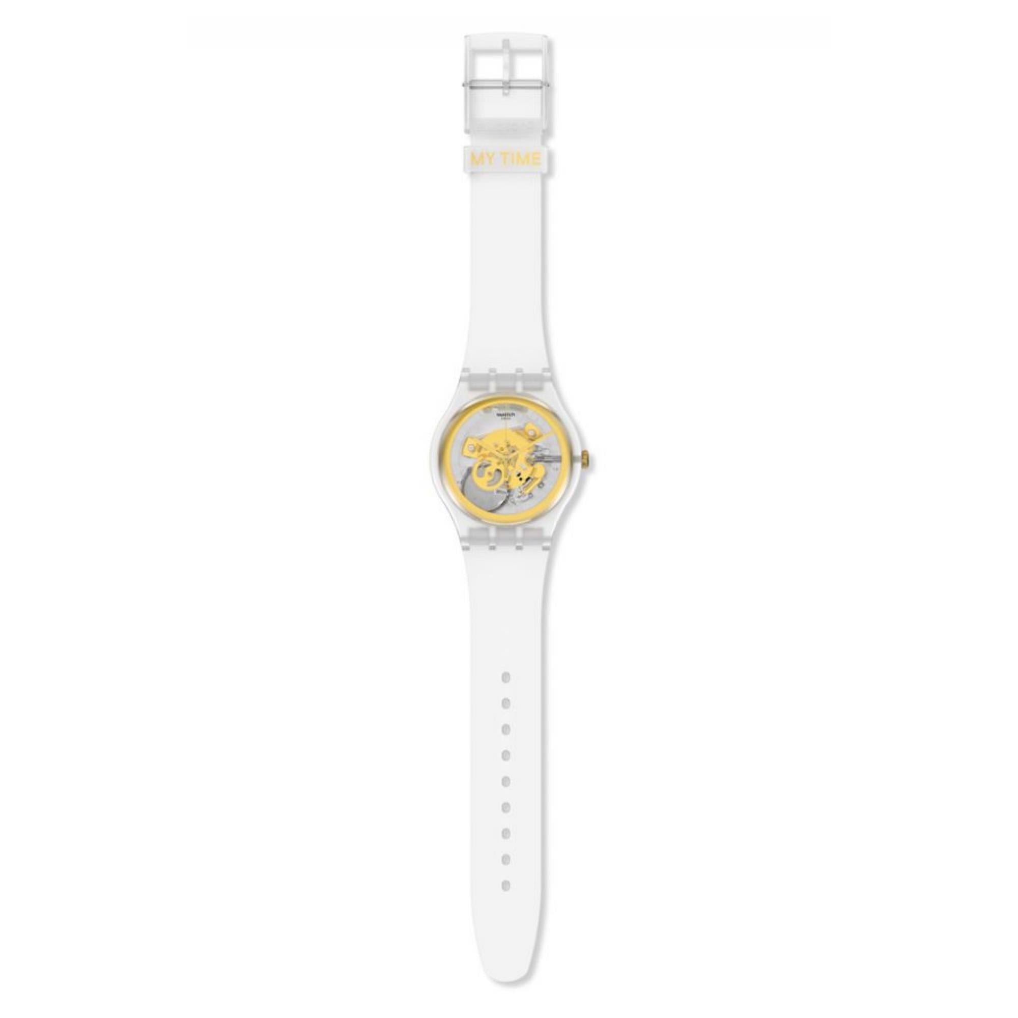 Swatch MY TIME New Gent Transparent Dial Silicone Strap Unisex Watch SVIZ102-5300