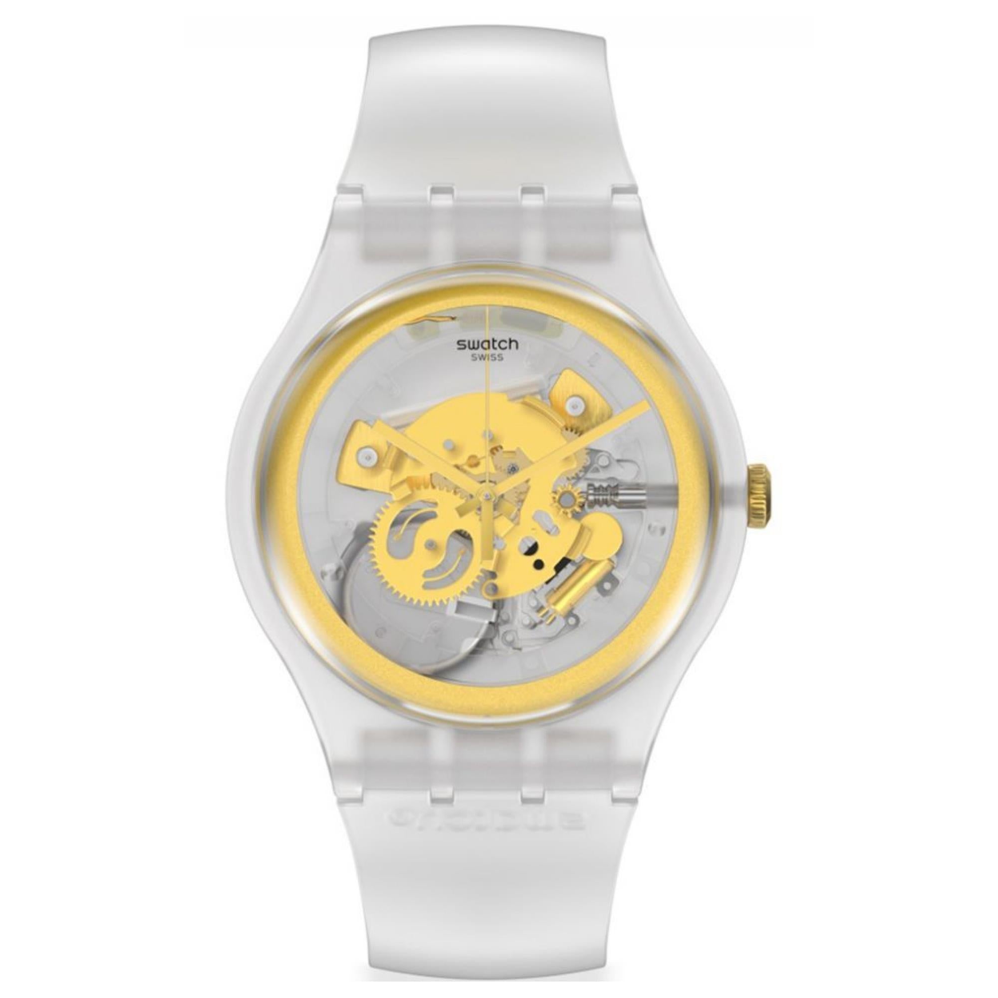 Swatch MY TIME New Gent Transparent Dial Silicone Strap Unisex Watch SVIZ102-5300