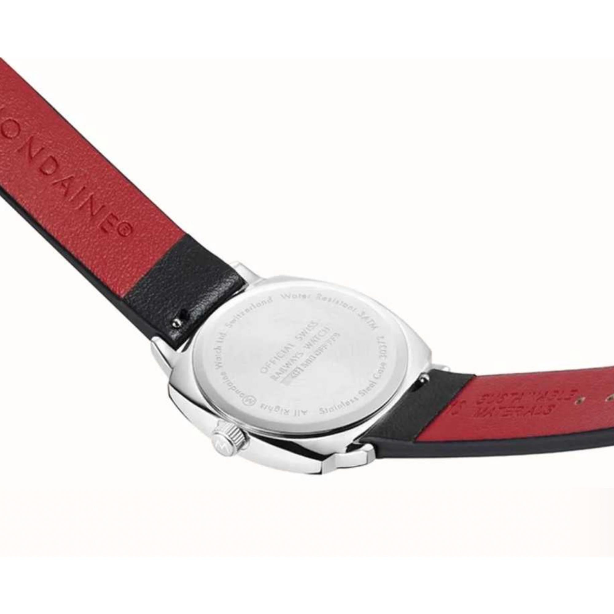 Mondaine Petite Cushion Square Leather Strap White Dial Ladies Watch MSL.31110.LBV