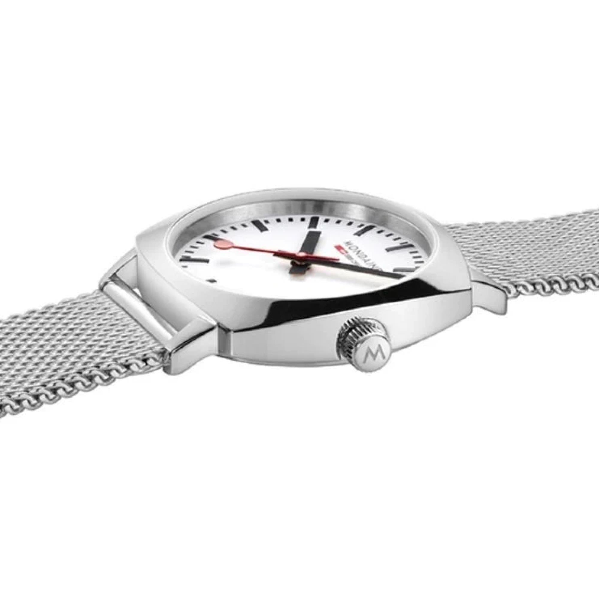 Mondaine Petite Cushion Square Quartz White Dial Unisex Watch MSL.31110.SM
