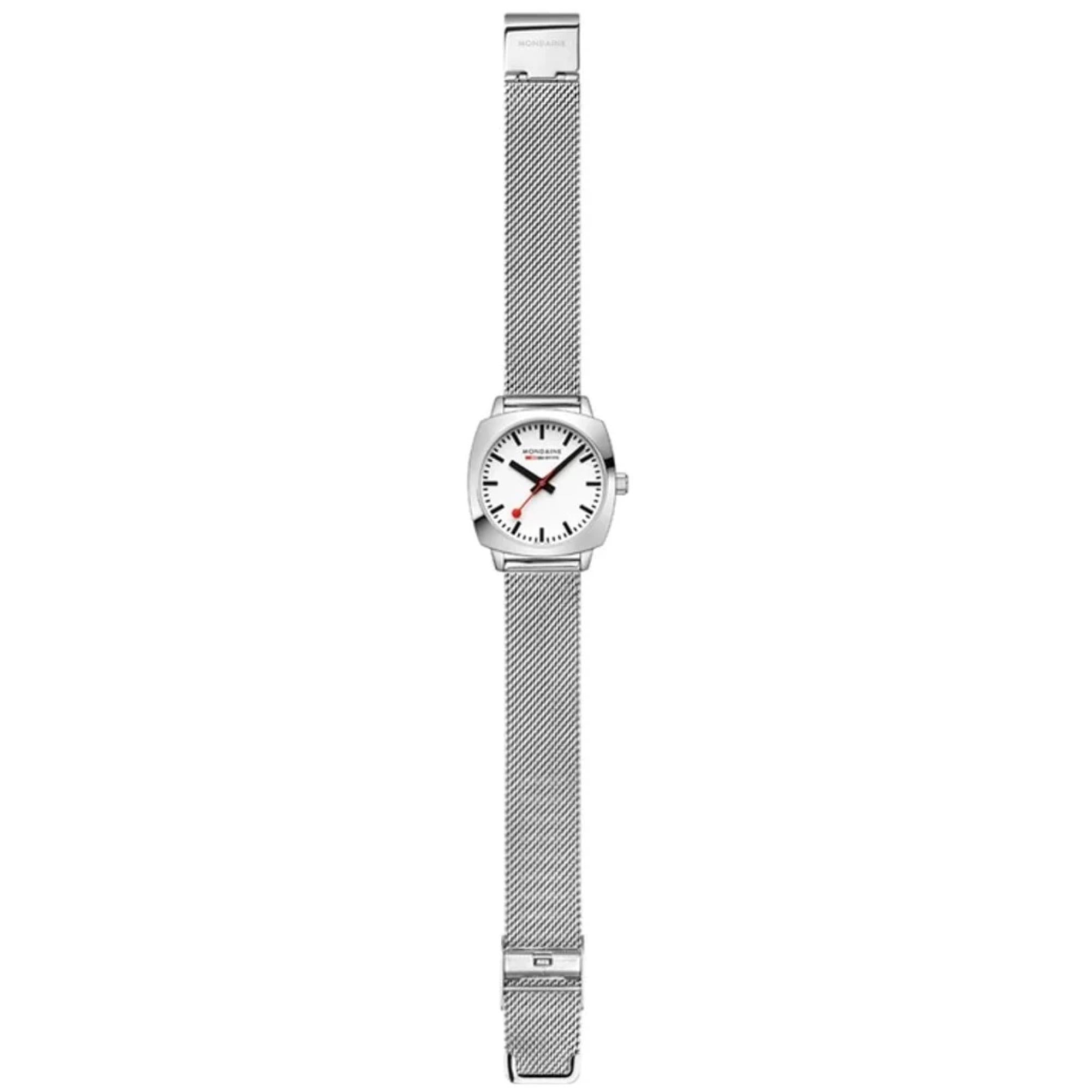 Mondaine Petite Cushion Square Quartz White Dial Unisex Watch MSL.31110.SM