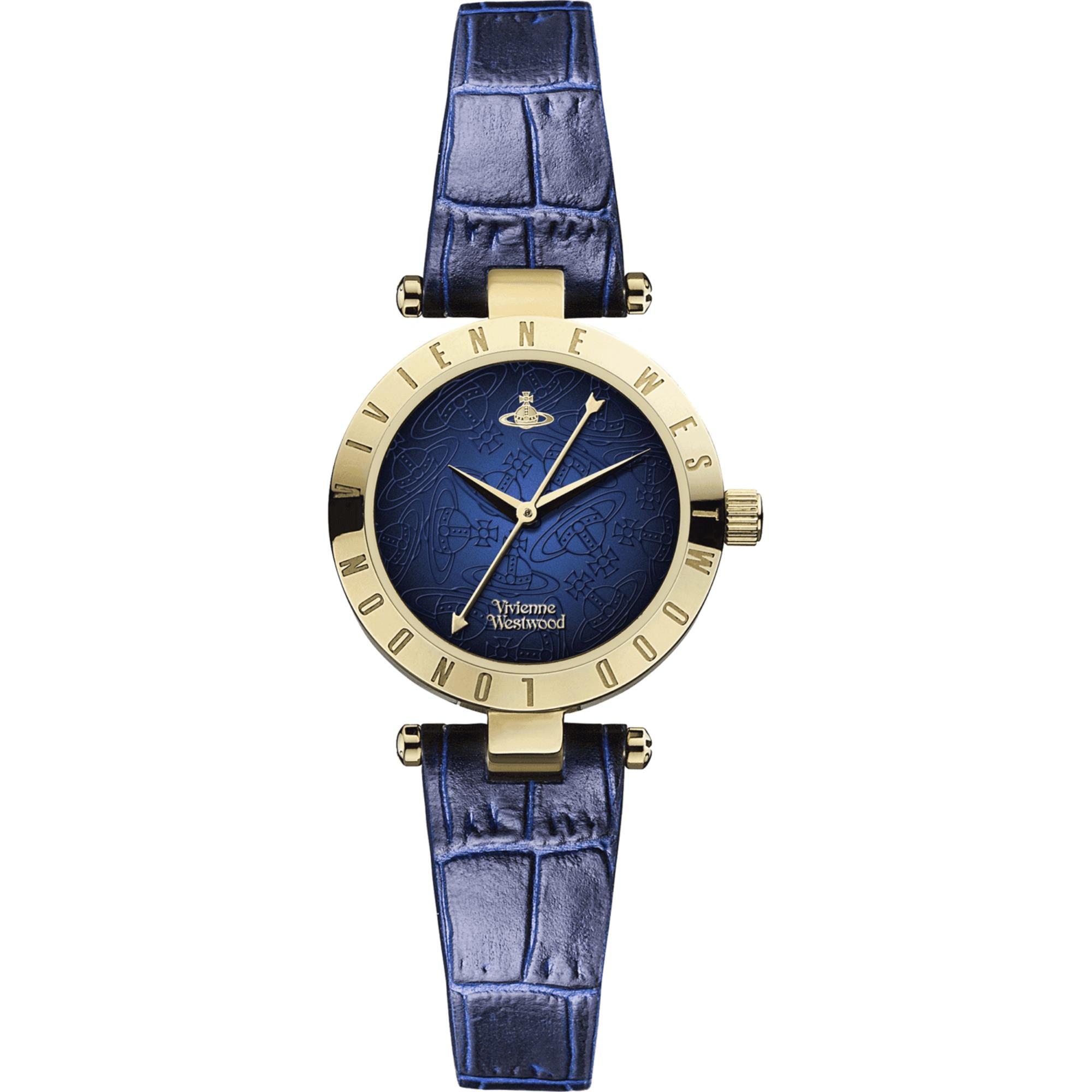 Vivienne Westwood Exclusive Westbourne II Quartz Blue Dial Blue Leather Strap Ladies Watch VV092NVNV