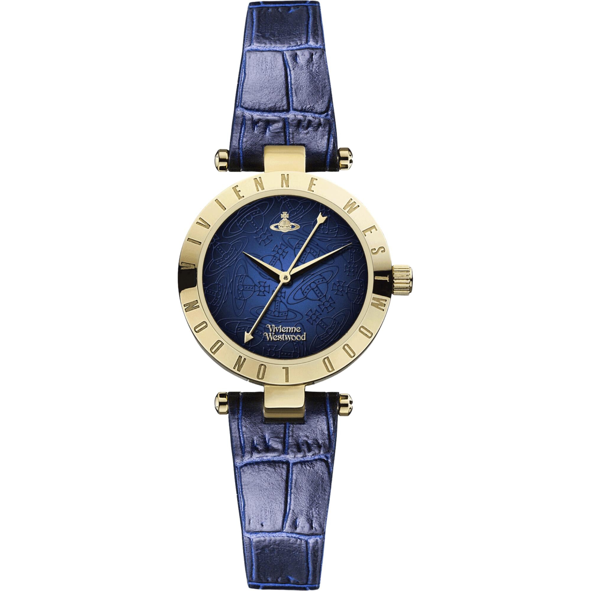 Vivienne Westwood Exclusive Westbourne II Quartz Blue Dial Blue Leather Strap Ladies Watch VV092NVNV