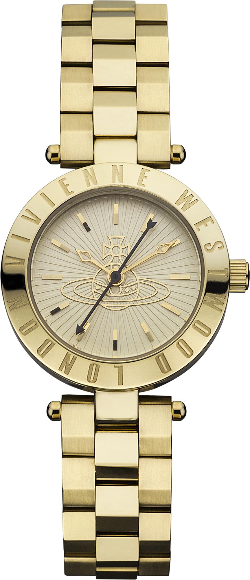 Vivienne Westwood Exclusive Sudbury Quartz Gold Dial Plated Steel Bracelet Ladies Watch VV092GD