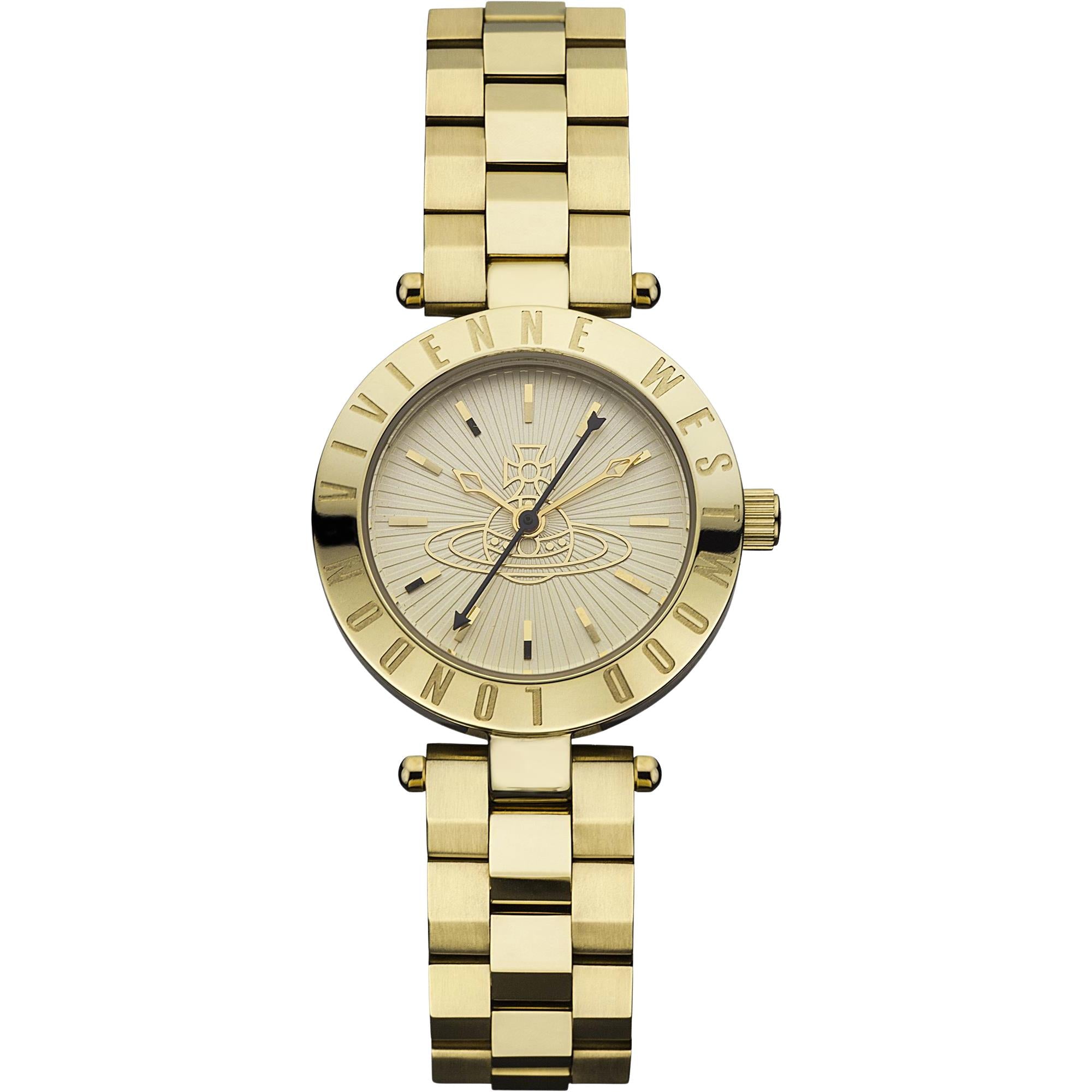 Vivienne Westwood Exclusive Sudbury Quartz Gold Dial Plated Steel Bracelet Ladies Watch VV092GD