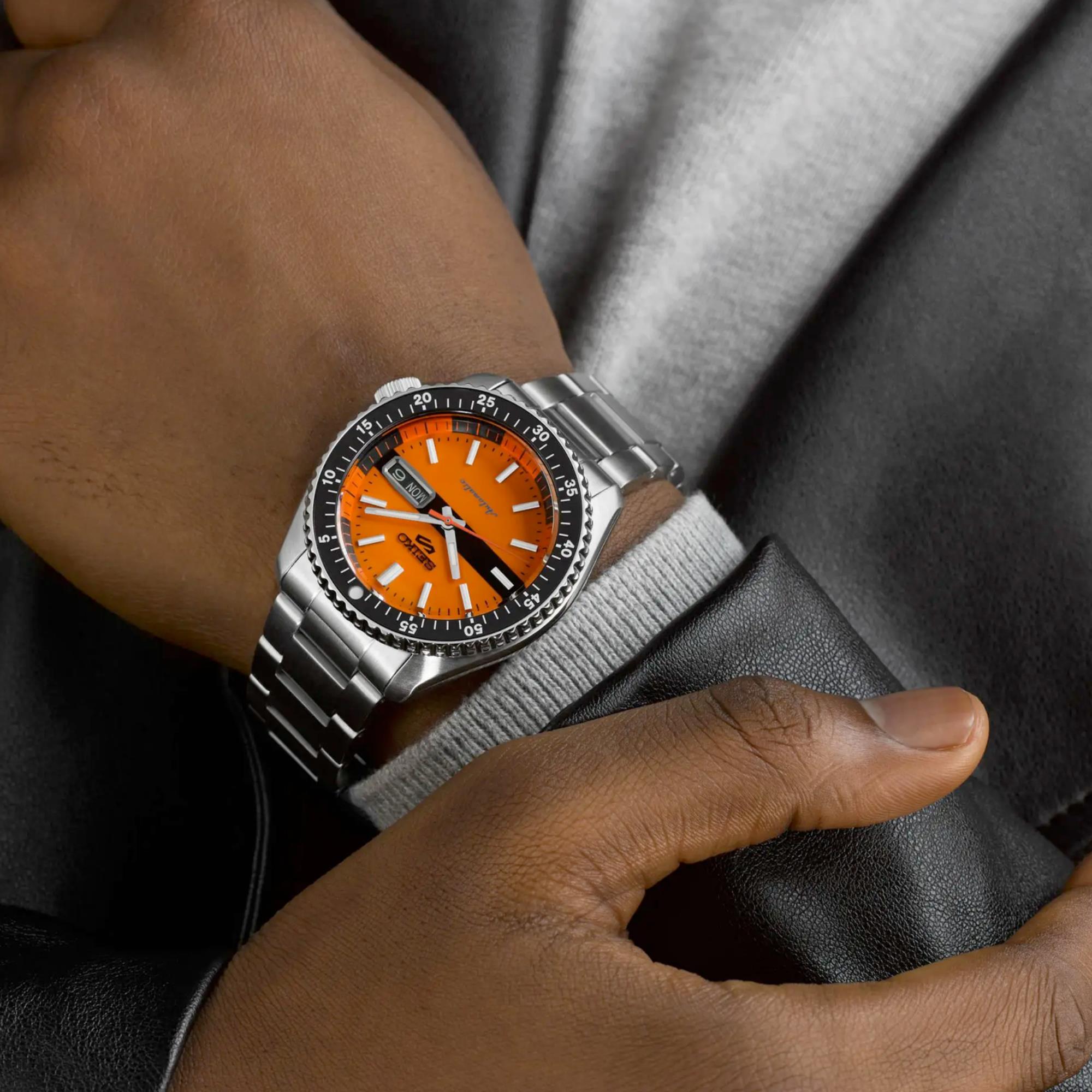 Seiko 5 Sports Automatic Orange Dial Men's Watch SRPK11K1