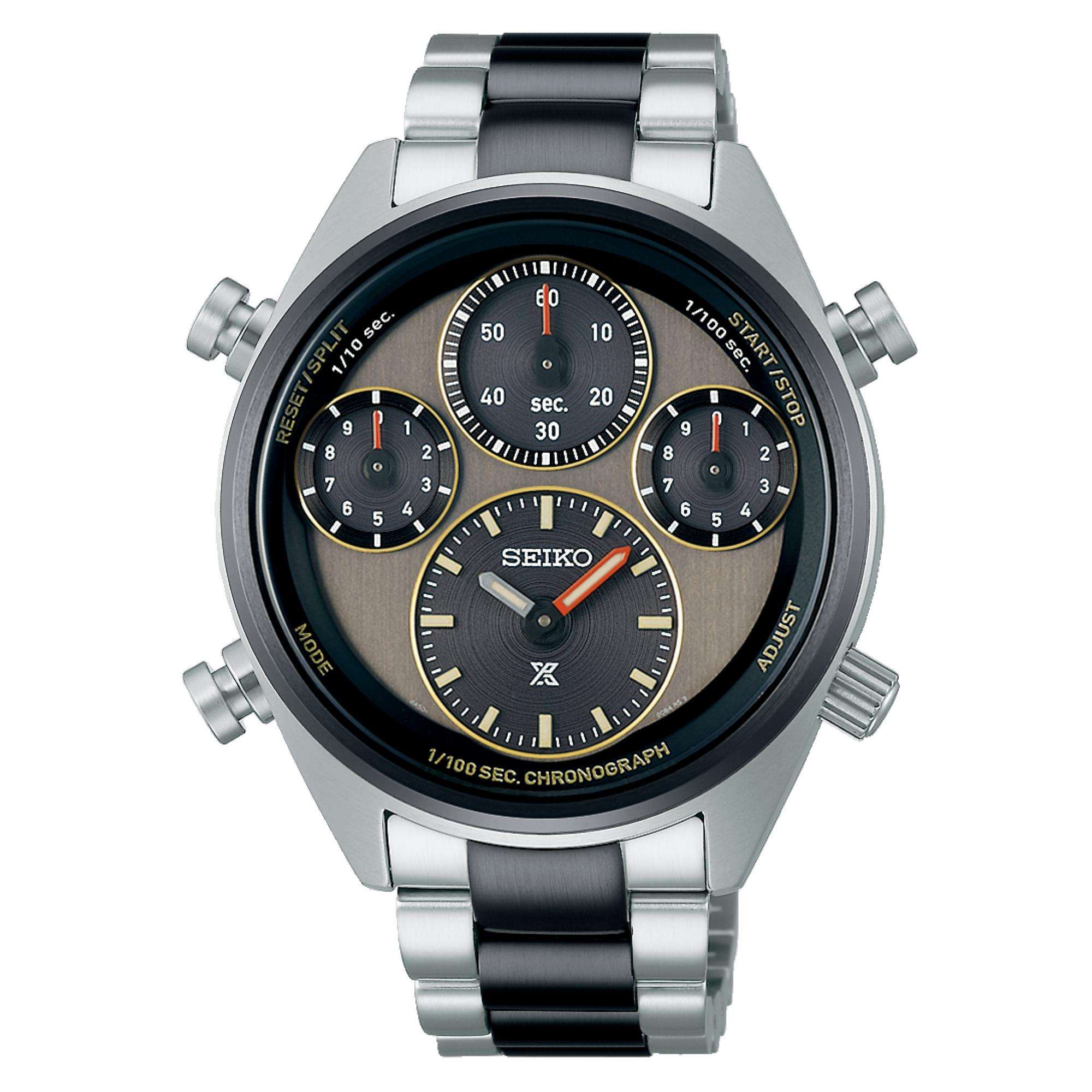 Seiko Prospex Speedtimer One-Hundredth of a Second Khaki Stripe Solar Chronograph 40th Anniversary Limited Edition Multicoloured Dial Men's Watch SFJ005P1