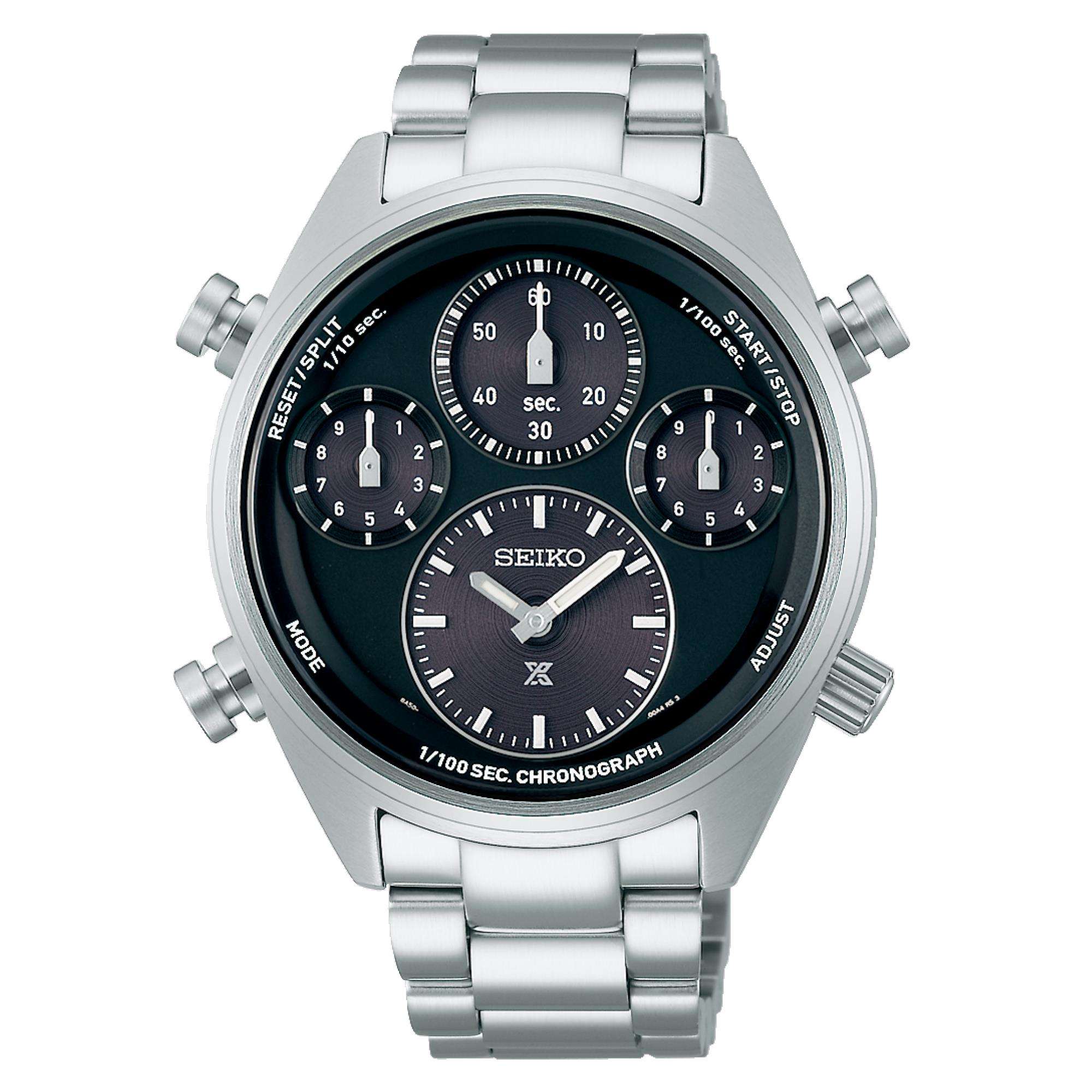 Seiko Prospex 'Black on Black' Speedtimer One-Hundredth of a Second Solar Chronograph Black Dial Men's Watch SFJ003P1