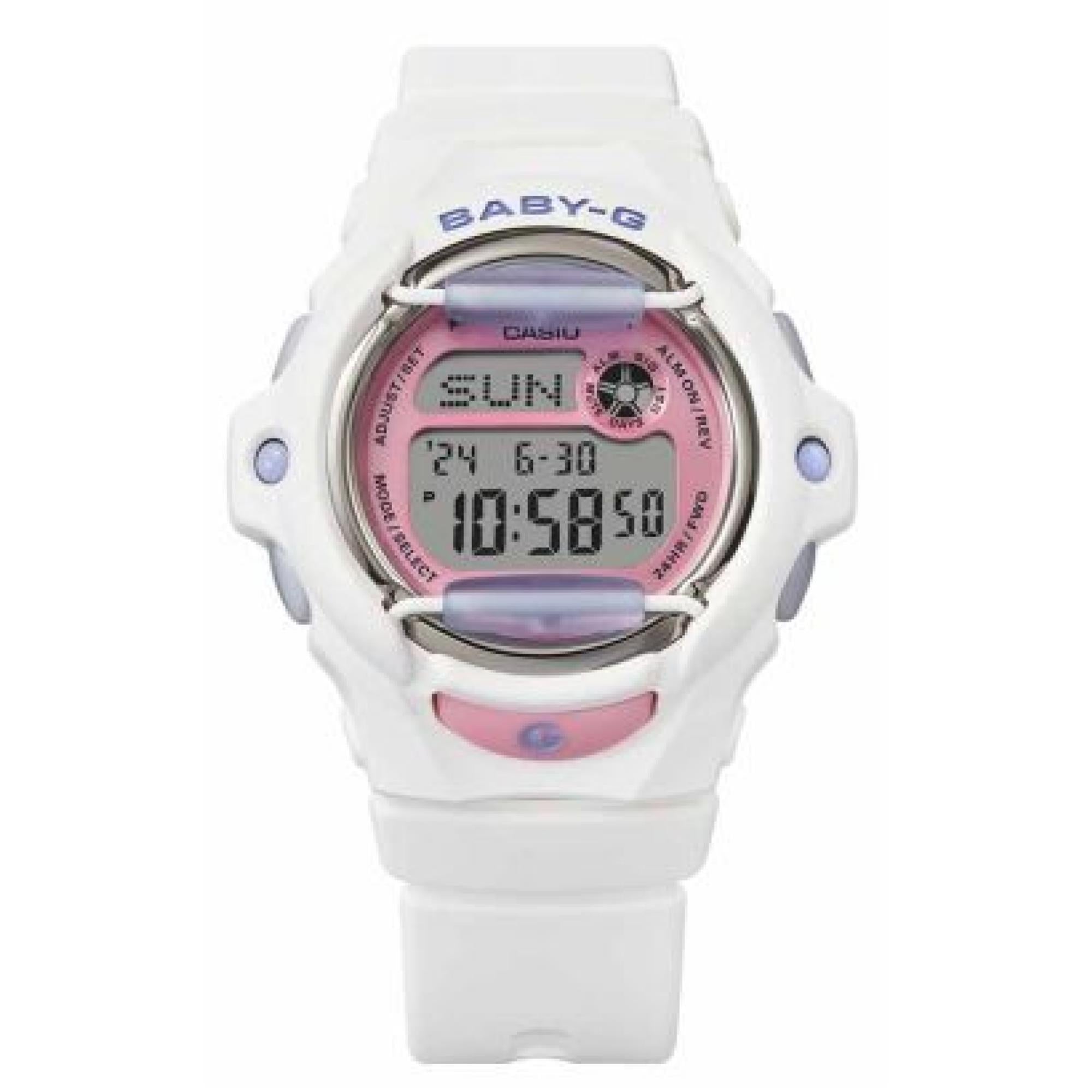 Casio Baby-G Playful Beach Digital White Resin Strap Pink Dial Ladies Watch BG-169PB-7ER